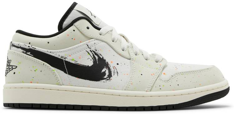 Air Jordan 1 Low  Brushstroke Swoosh-Paint Splatter  DM3528-100 - Sneaker Replica Workshop