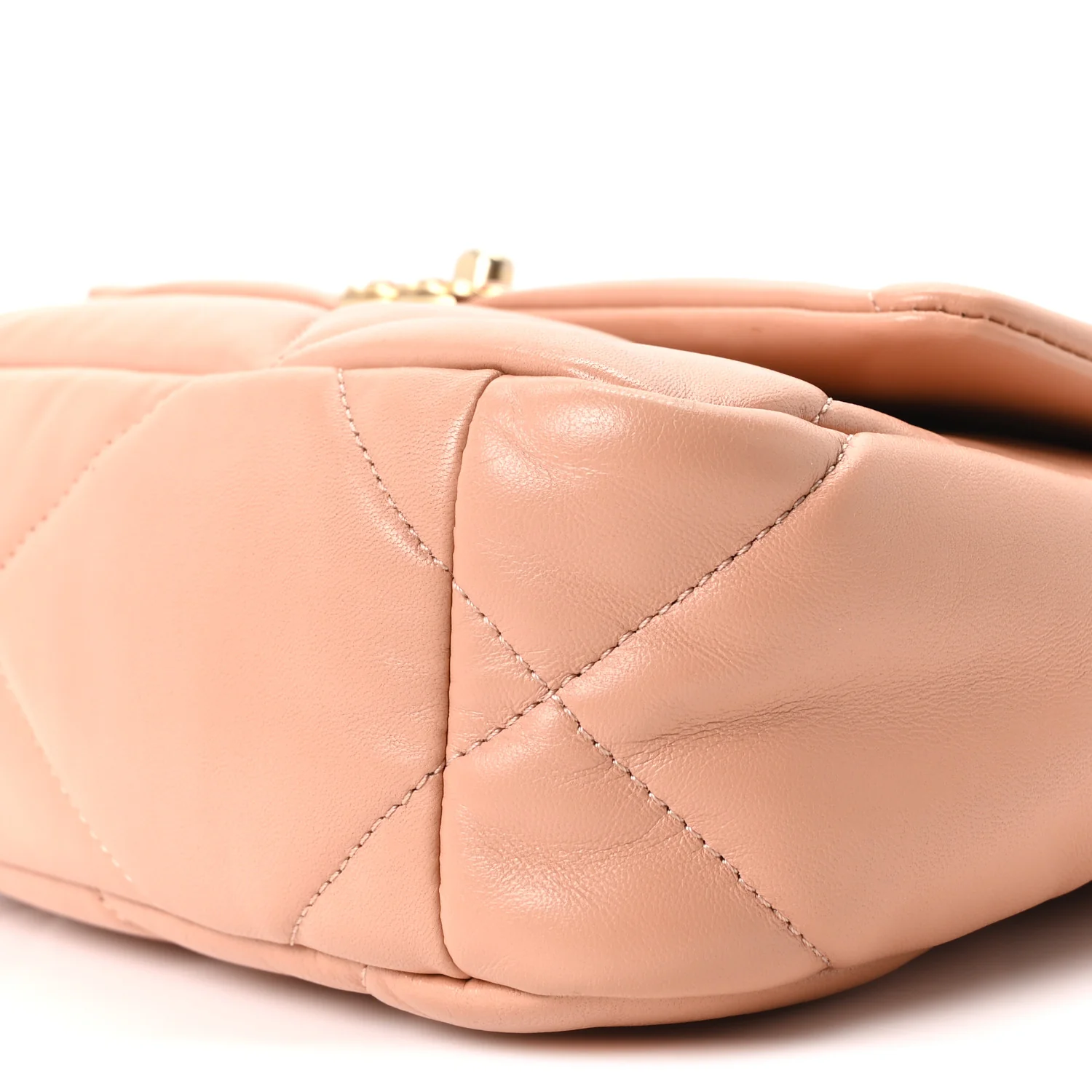 Lambskin Quilted Medium Chanel 19 Flap Beige - Top Club