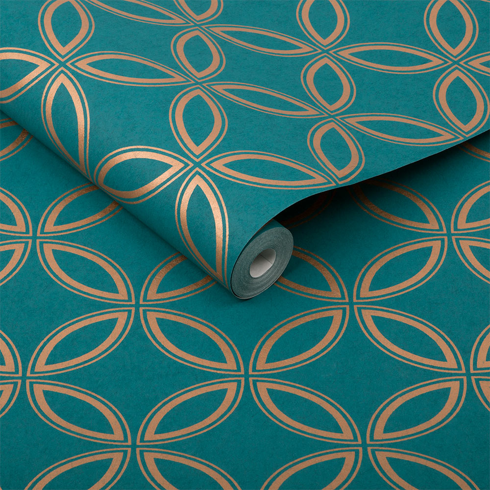Graham & Brown  vliesbehang  Eternity Teal & Gold Graham & Brown  vliesbehang  Eternity Teal & Gold