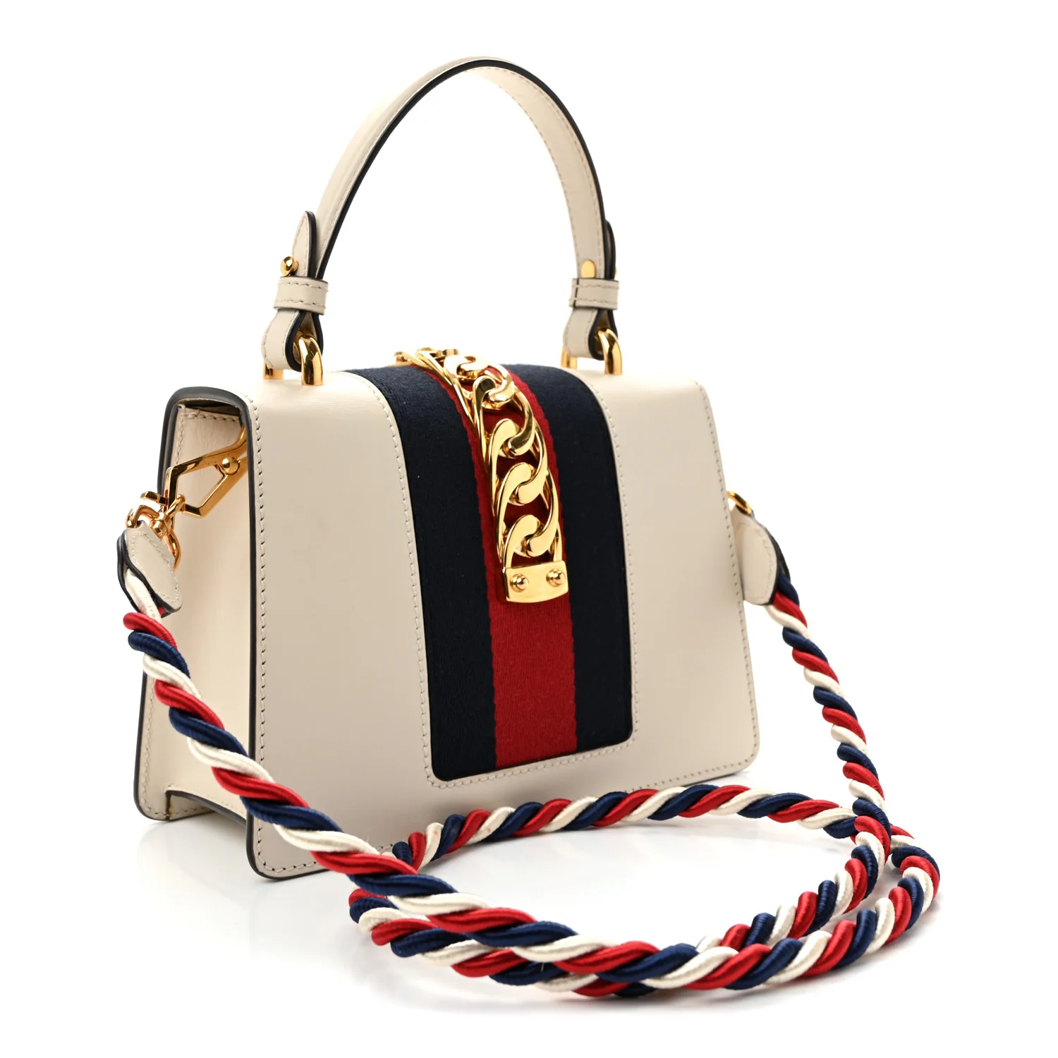 Calfskin Mini Sylvie Top Handle Bag White - Top Club