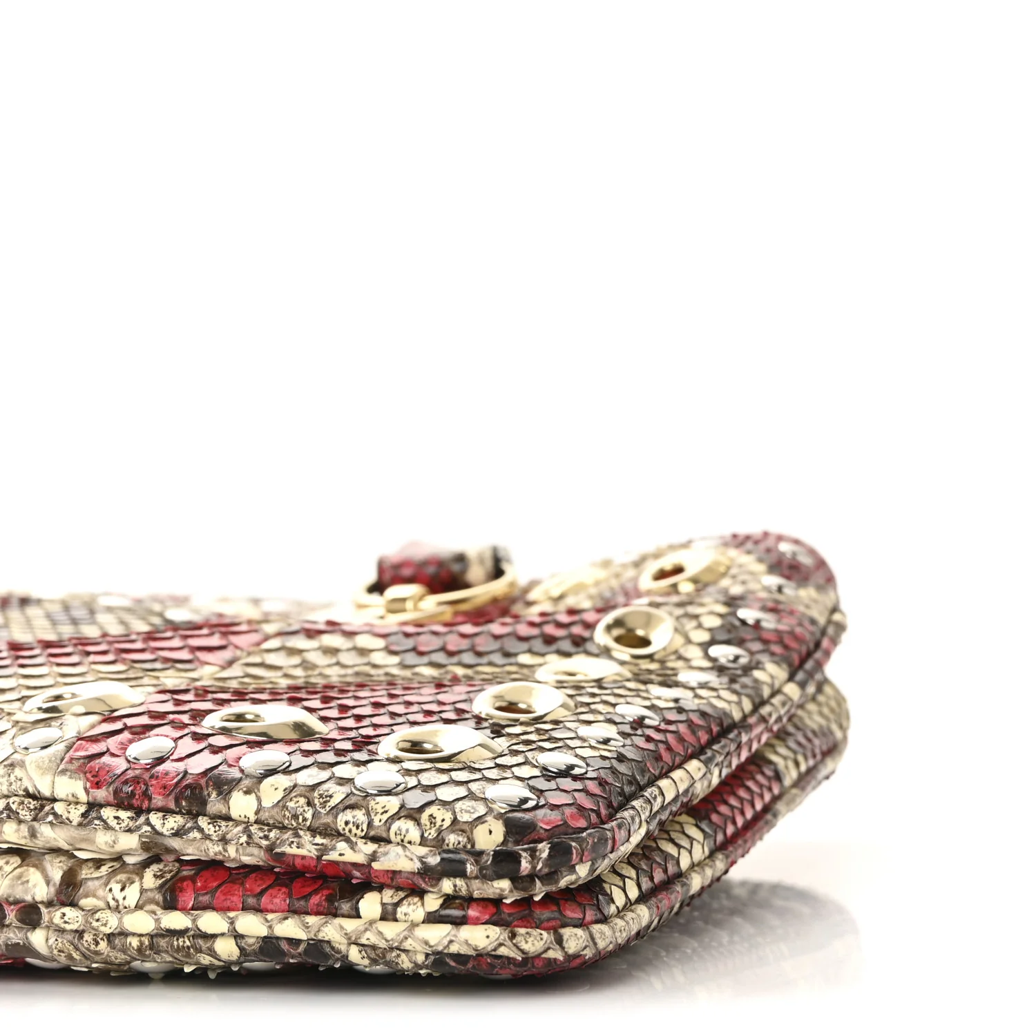 Snakeskin Large Arli Top Handle Bag Pink Beige - Top Club
