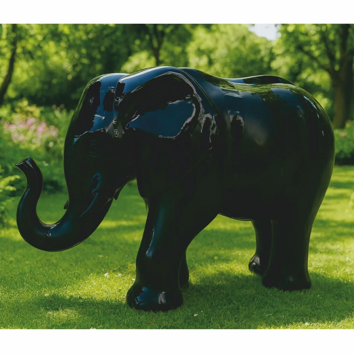 Decorative sculpture elephant black 84 x H. 57 cm - decorative figure