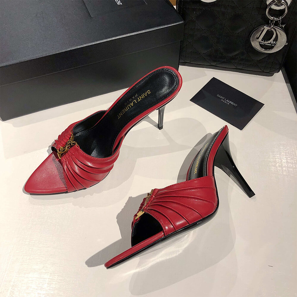 YSL  BABYLONE MULES IN SMOOTH LEATHER - Top Club