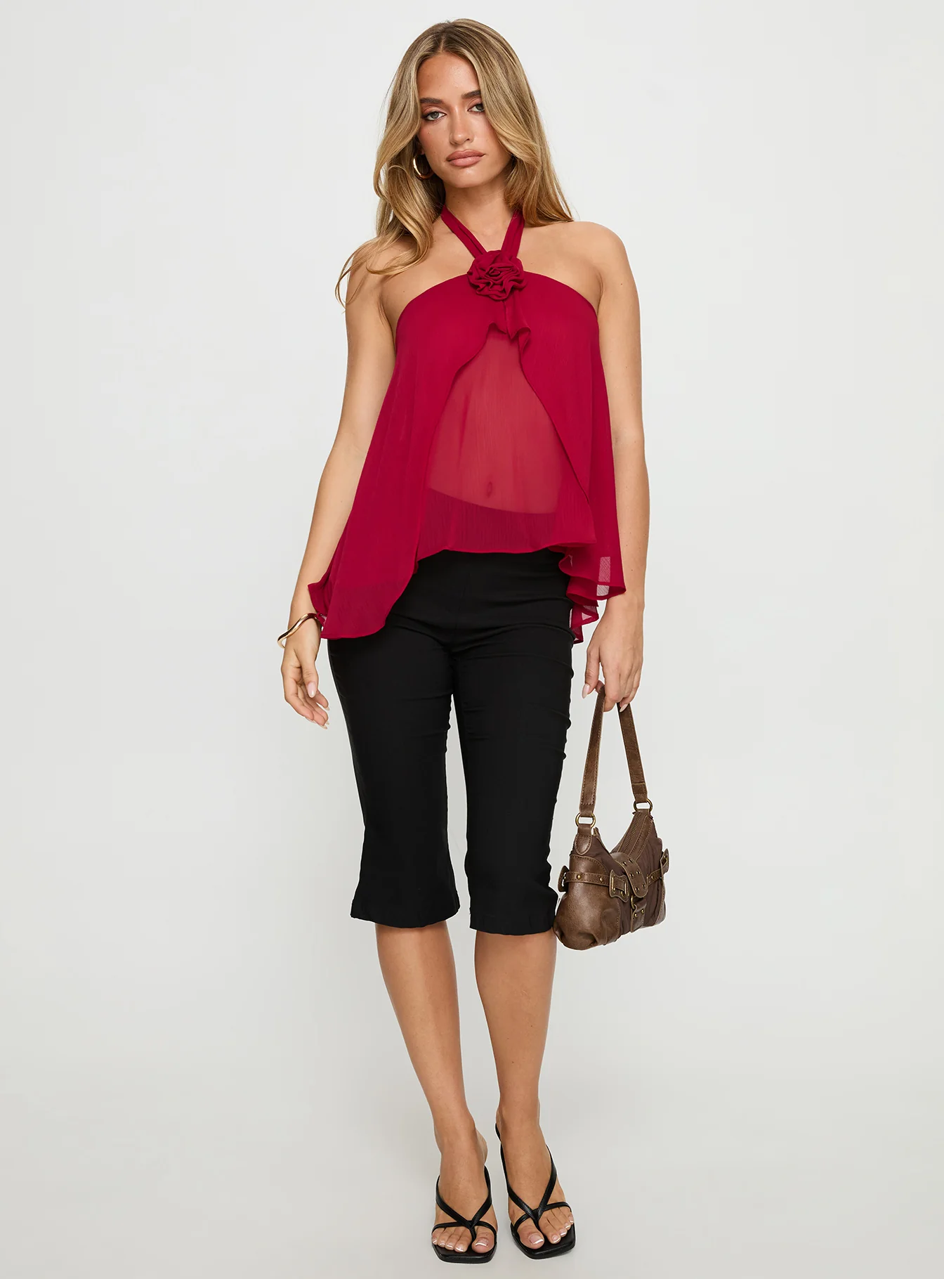 Zoanne Chiffon Layered Top Guava