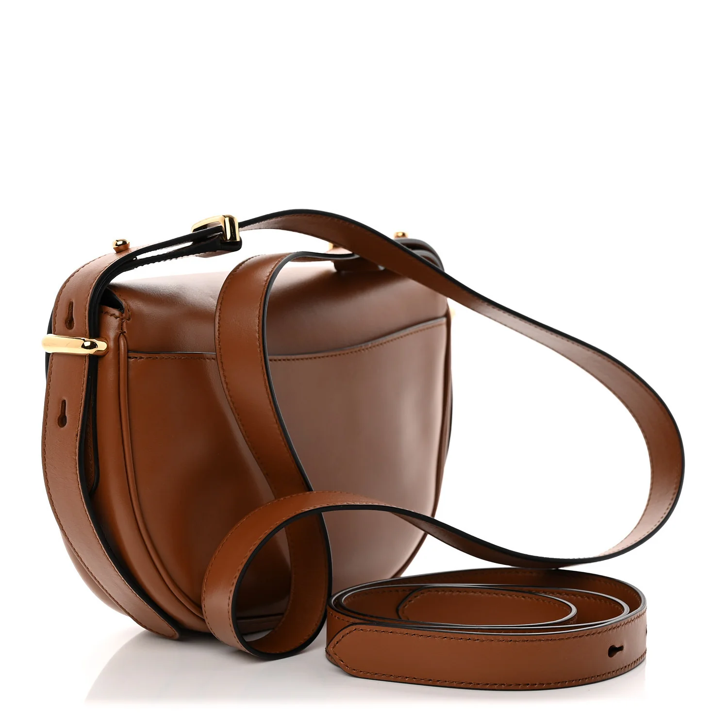 Soft Calfskin Traingle Arque Flap Shoulder Bag Cognac - Top Club