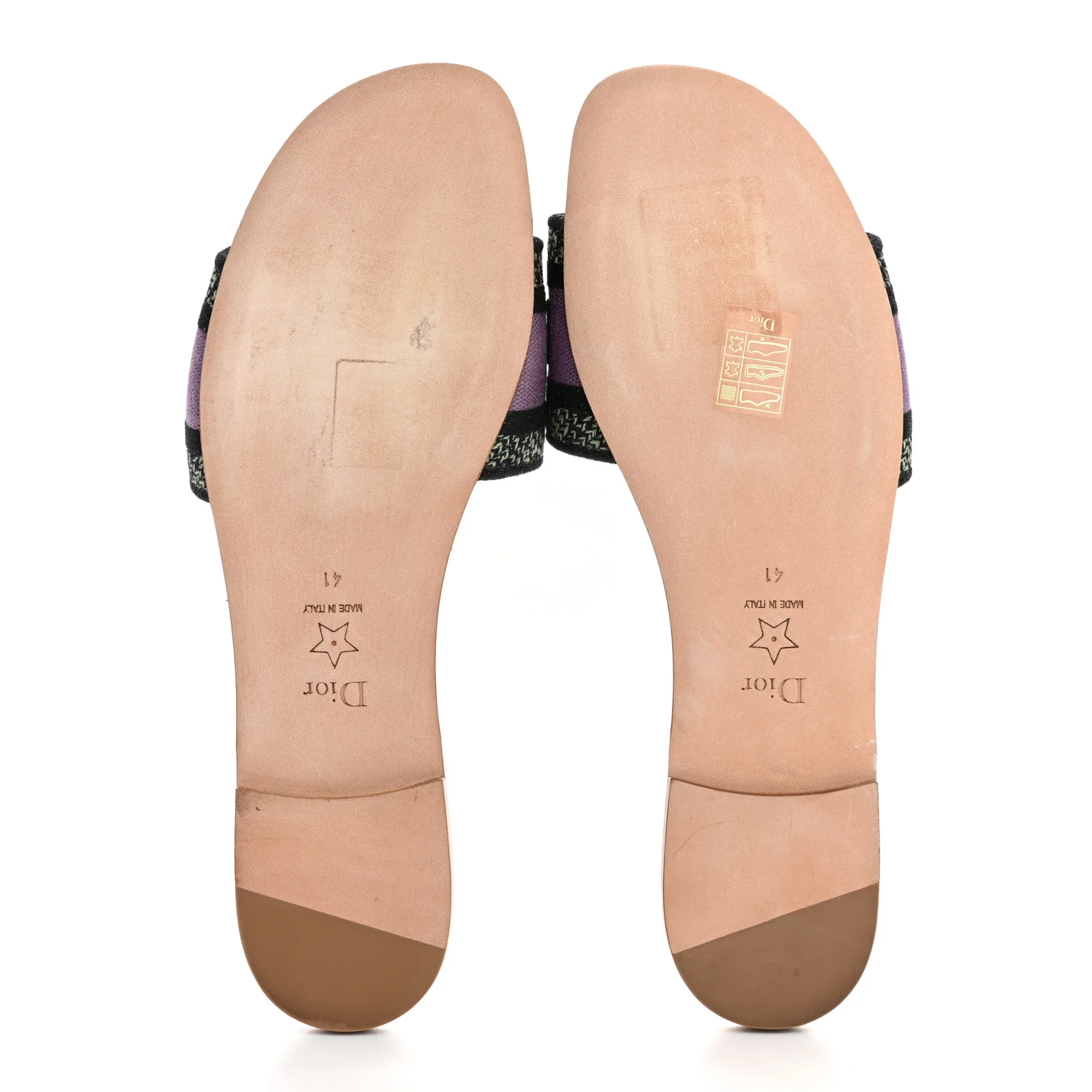 Canvas Embroidered 4 Saisons Dway Flat Slide Sandals 41 Lilac - Top Club