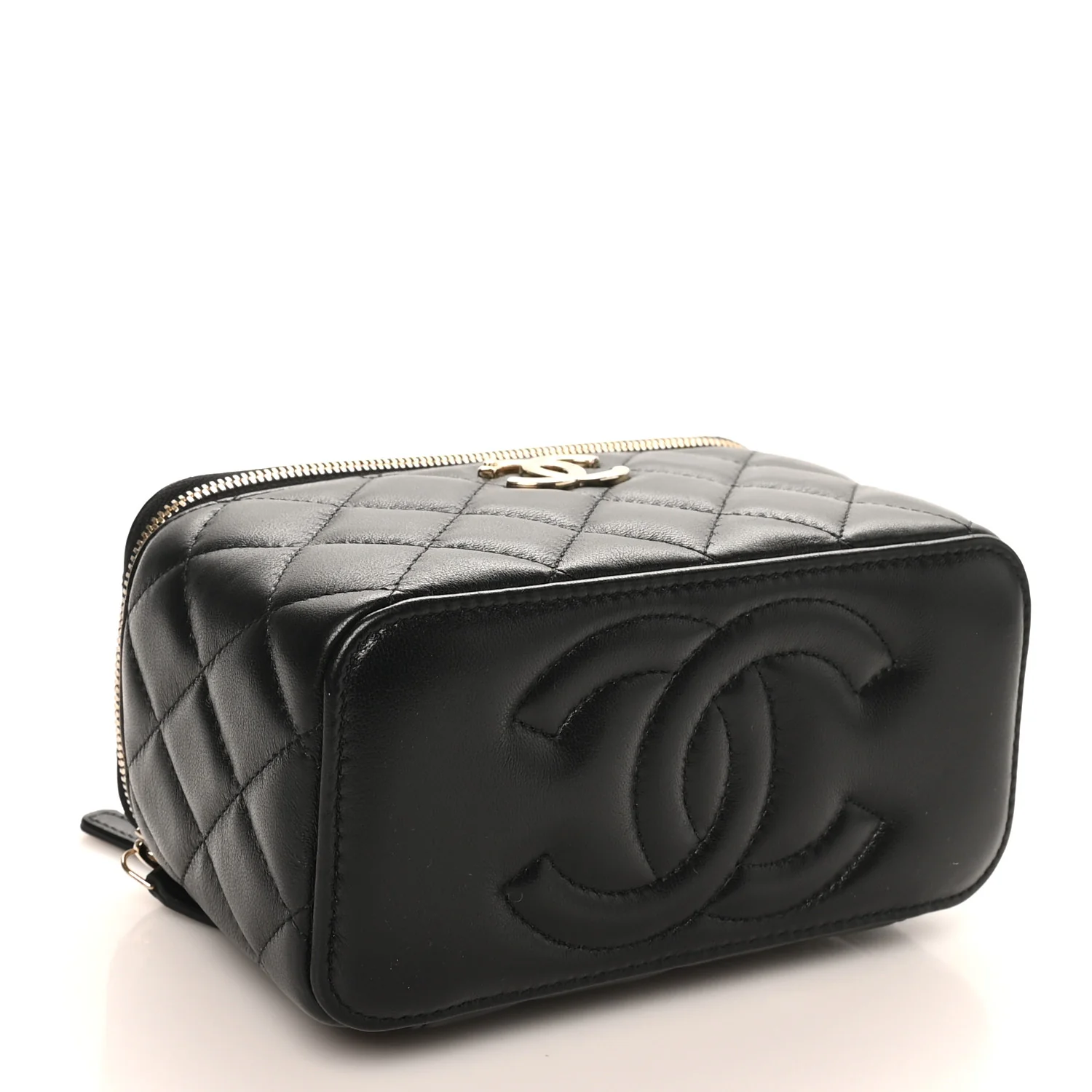 Lambskin Quilted Small CC Vanity Case Black - Top Club