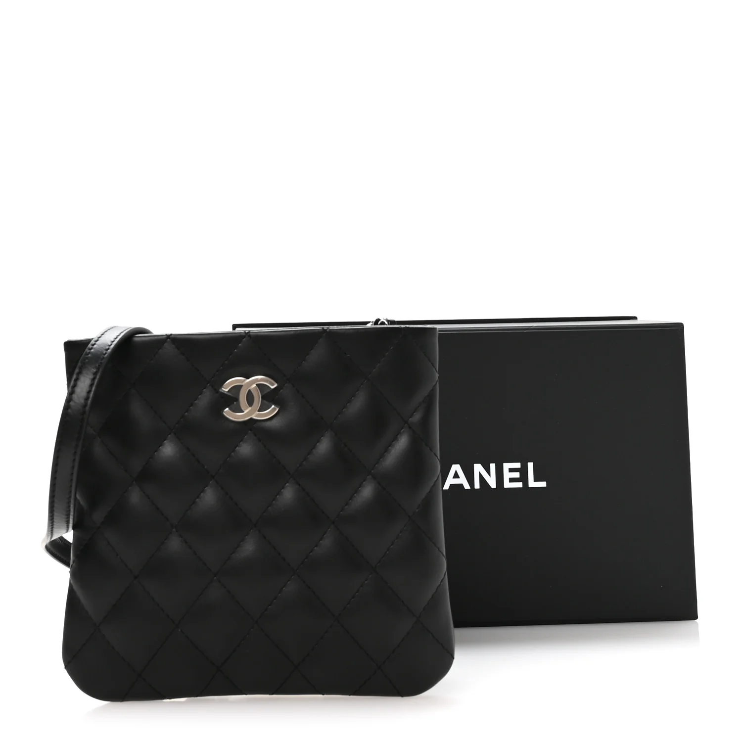 Lambskin Quilted Uniform Crossbody Bag Black - Top Club