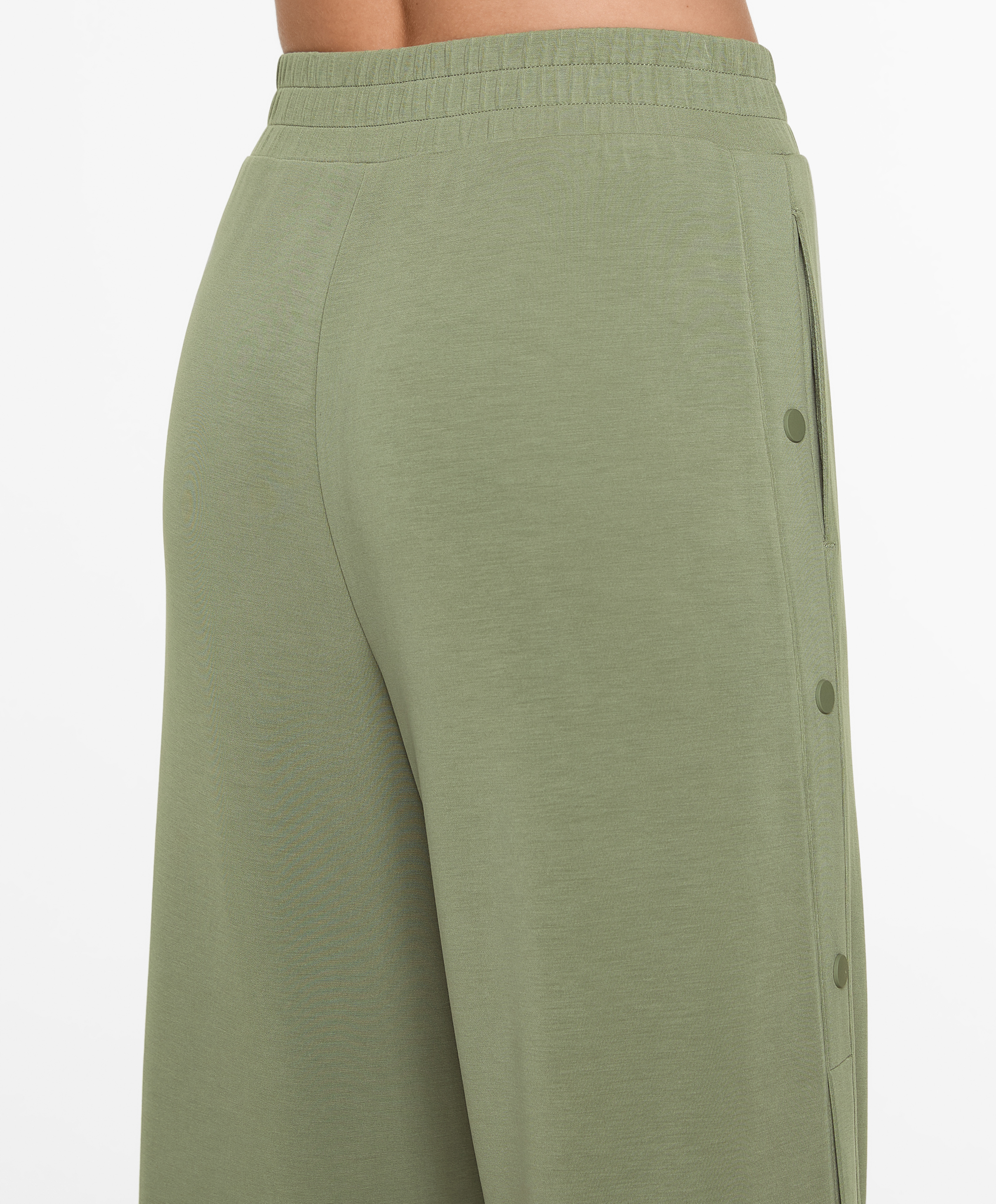 OYSHO Soft-touch wide, straight-leg trousers with modal and buttons