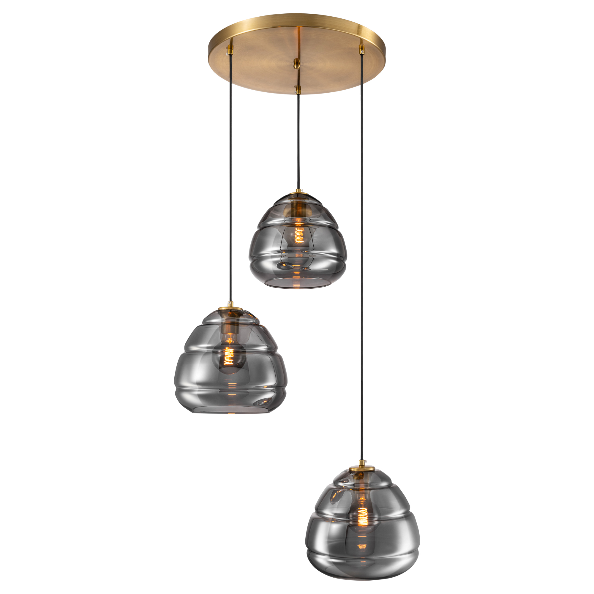 Hanglamp Belmond 3 lichts rond brons