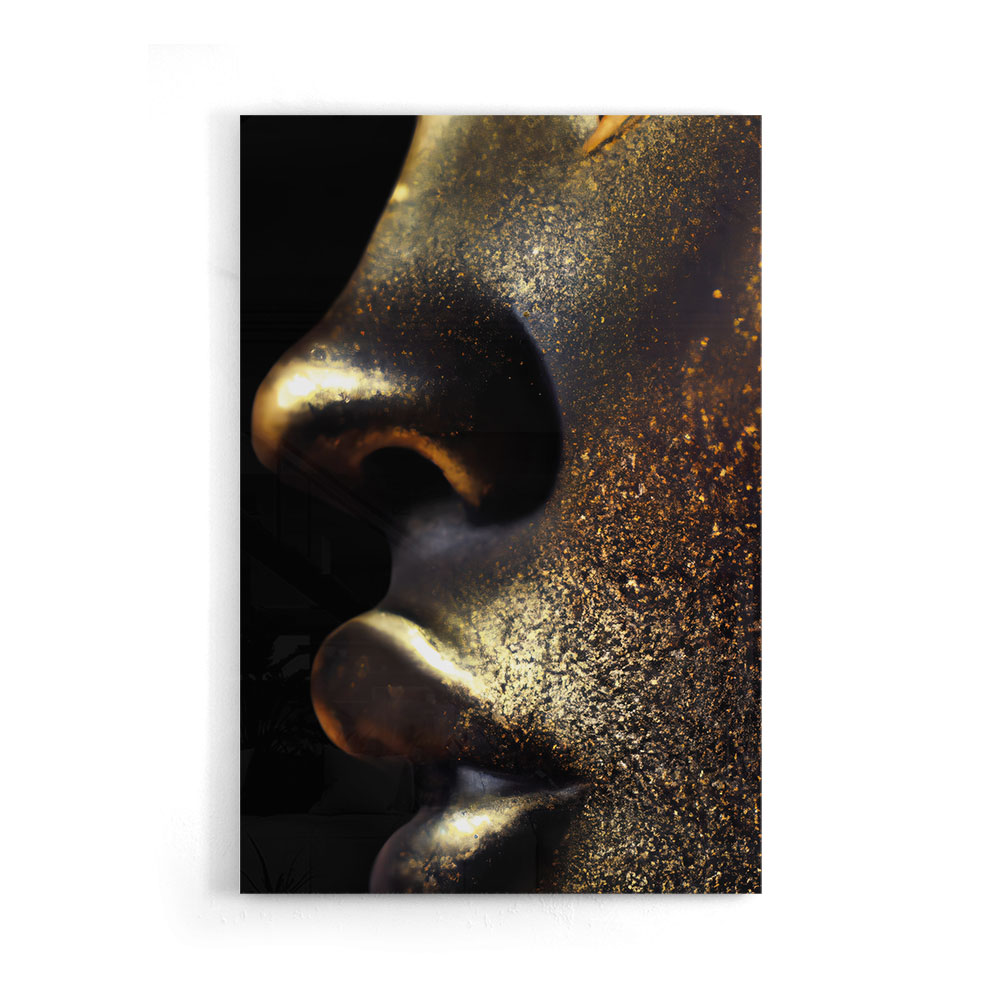 Walljar acrylglas schilderij - Golden Closeup Acrylglas schilderij - 150 x 225 cm