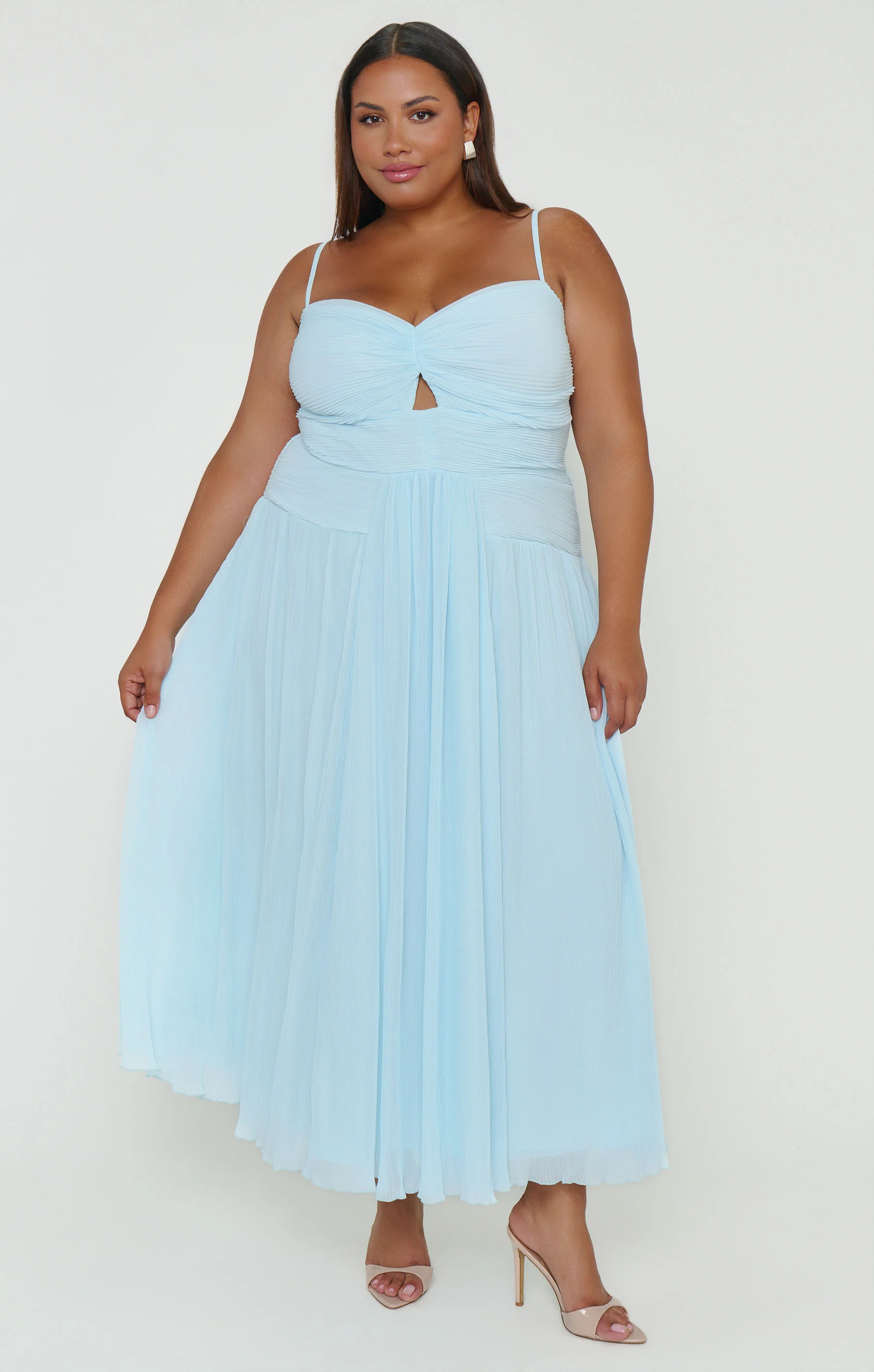 Camille Midi Dress ~ Ice Blue