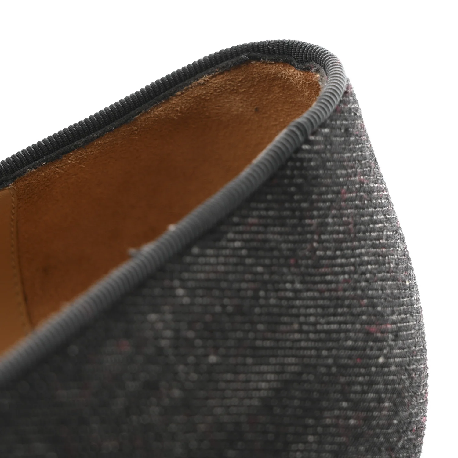 Mens Matte Denim Spooky Spike Flat Loafers 45 Black - Top Club