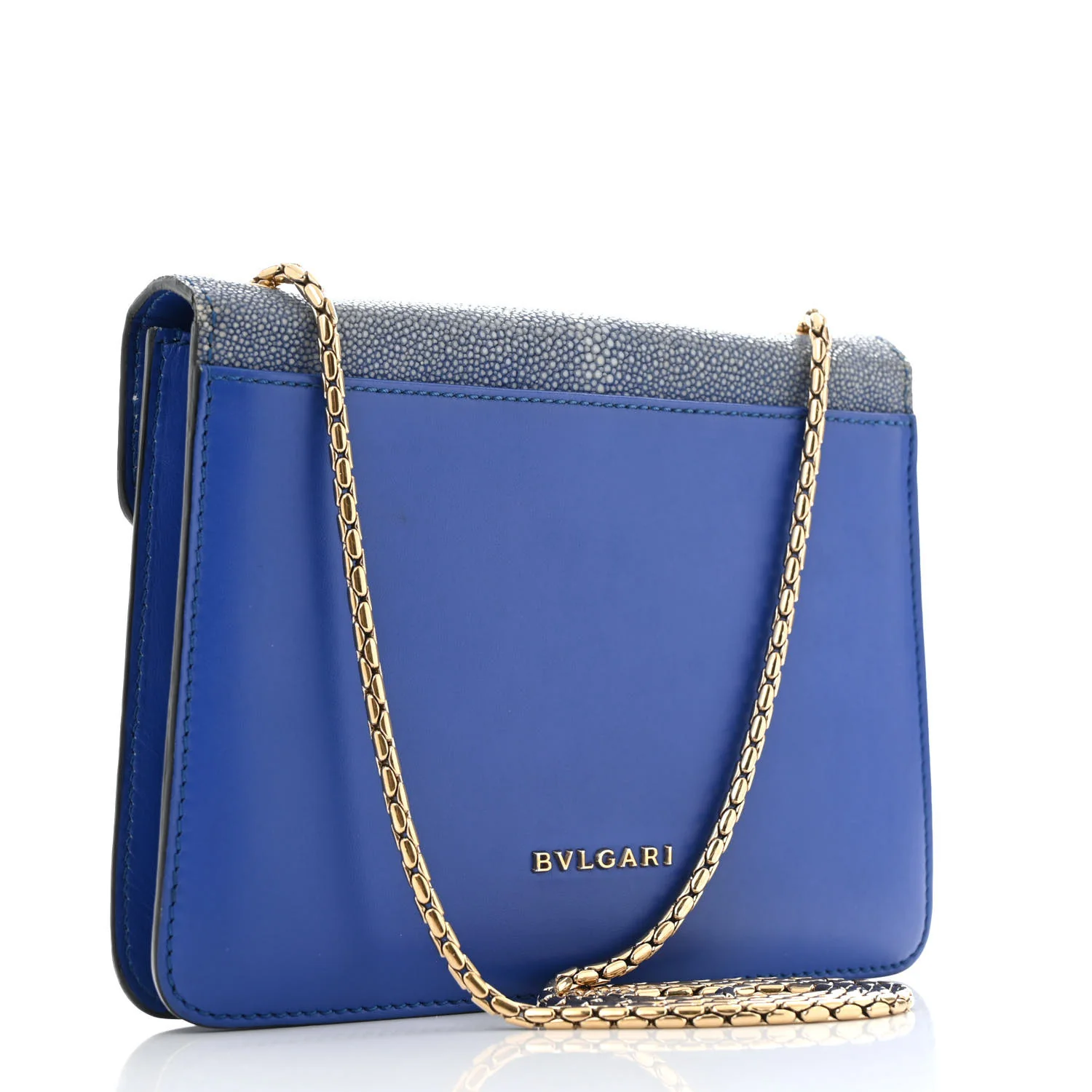 Galuchat Calfskin Serpenti Forever Crossbody Bag Blue - Top Club