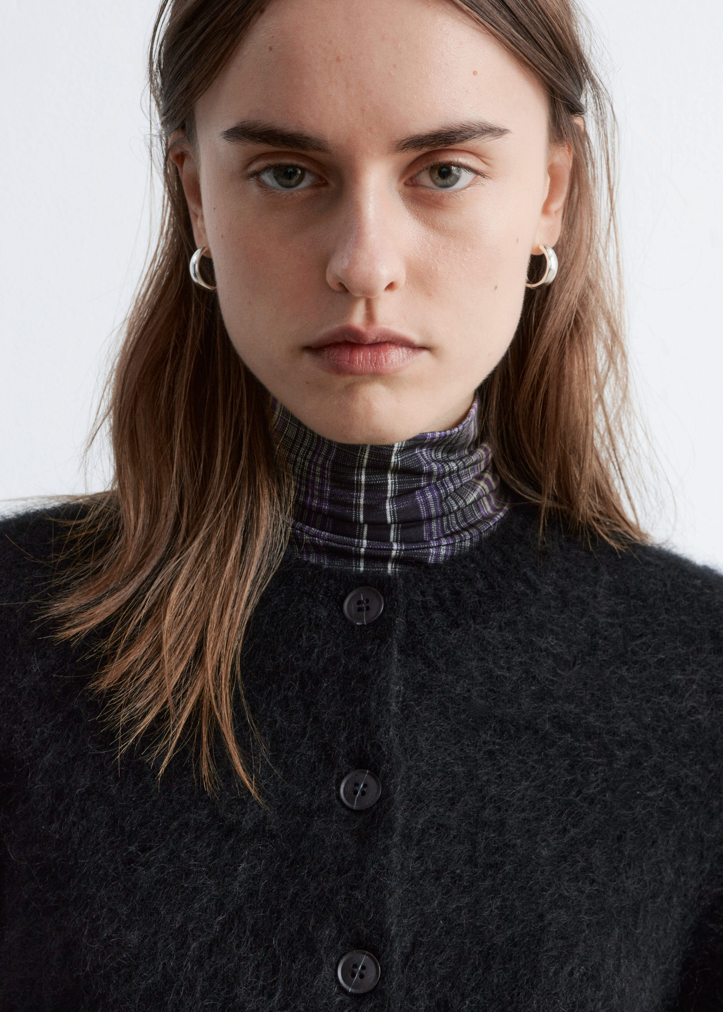 & Other Stories MOHAIR-BLEND BRUSHED CARDIGAN