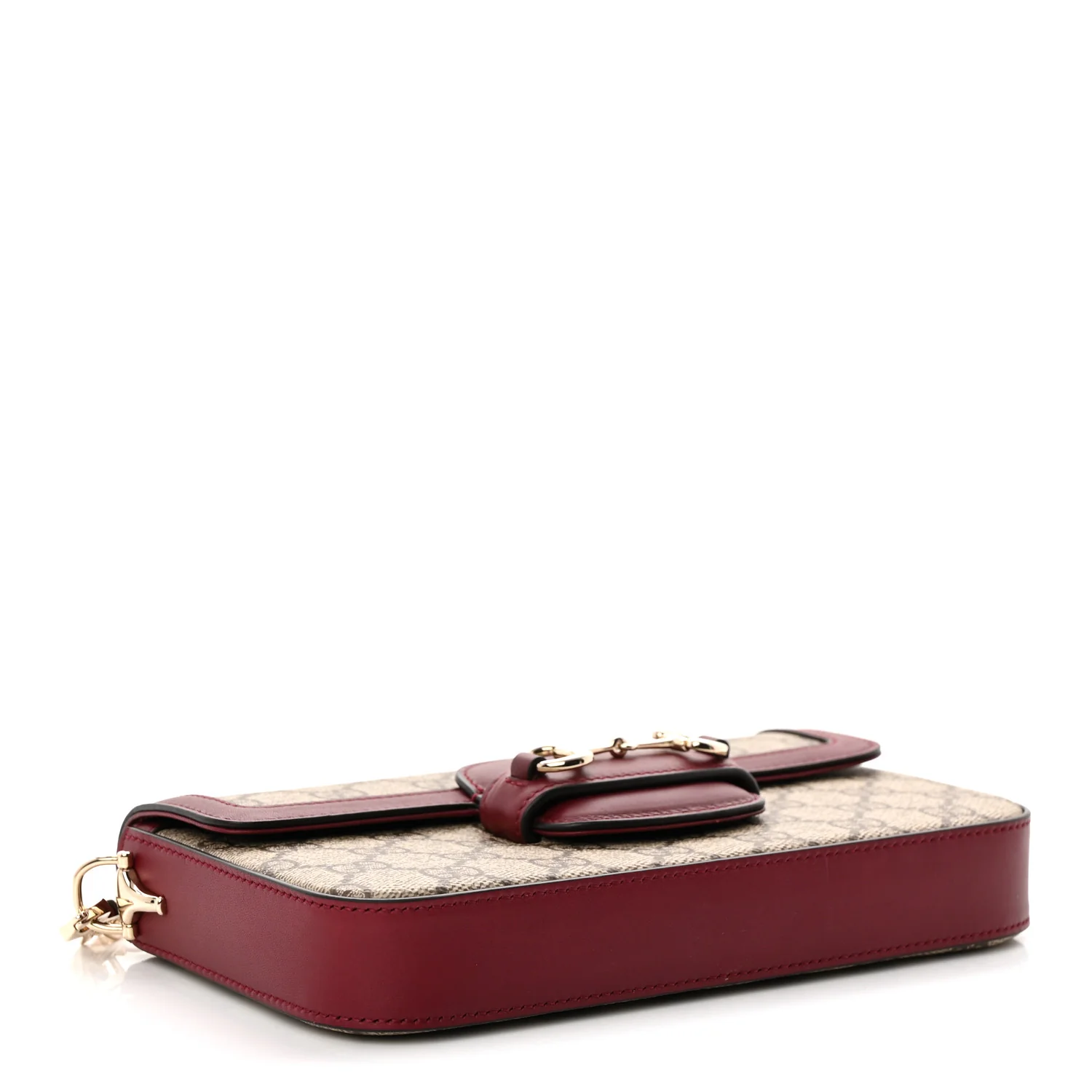 GG Supreme Monogram Azalea Calfskin Horsebit 1955 Mini Bag Beige Ebony Rosso Ancora - Top Club