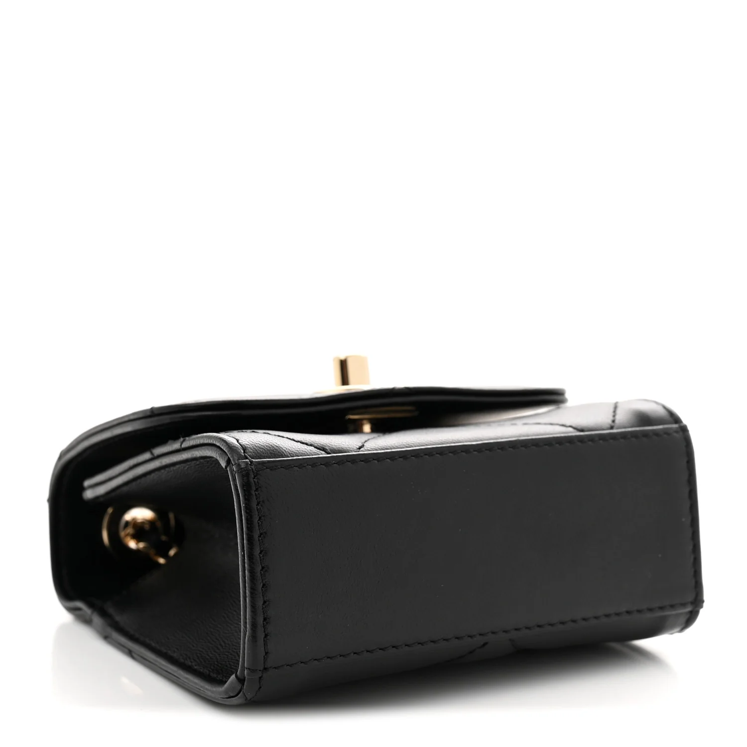 Lambskin Quilted Mini Trendy CC Chain Wallet Black - Top Club