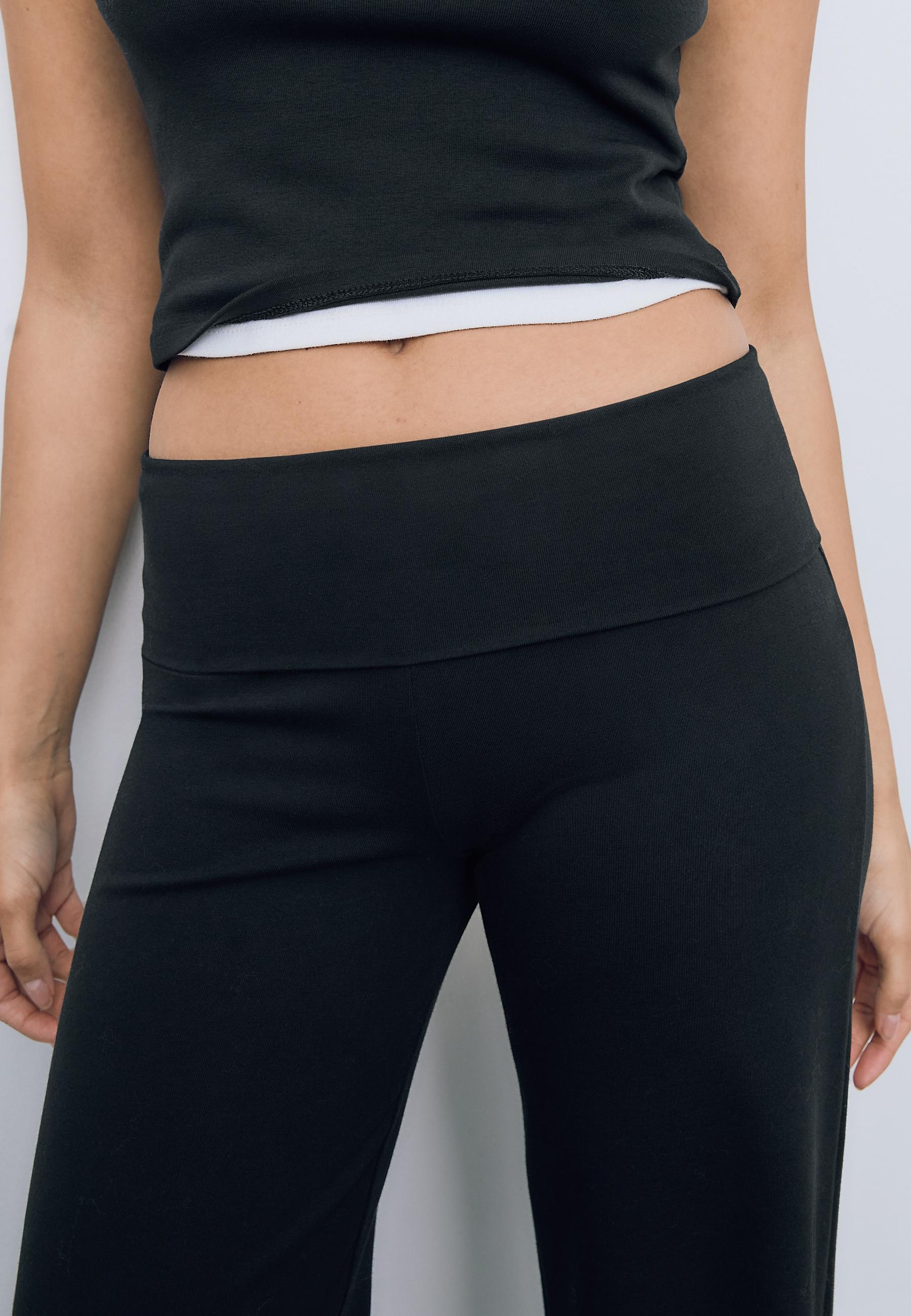 MESH TROUSERS WITH FOLD-OVER WAIST