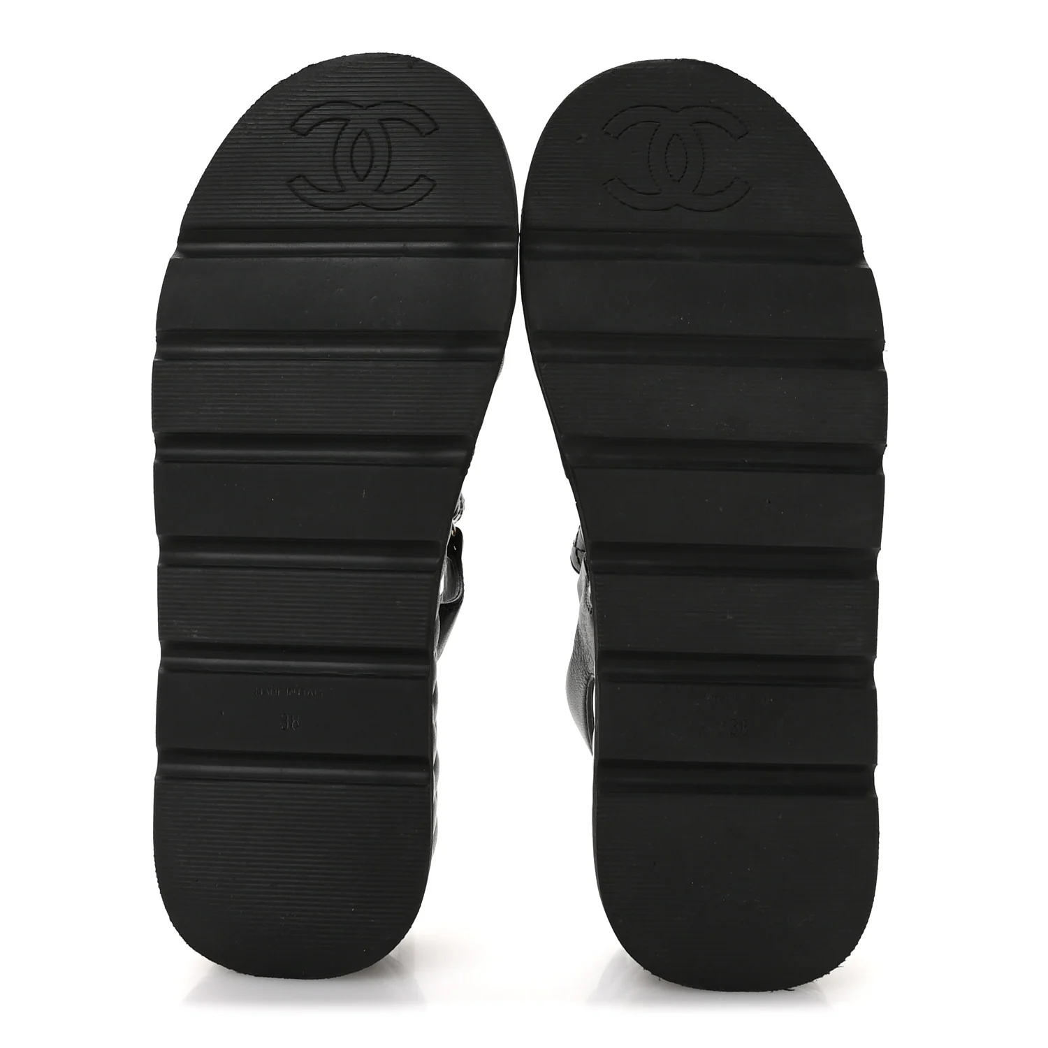 Lambskin Quilted Platform Sandals 38 Black - Top Club