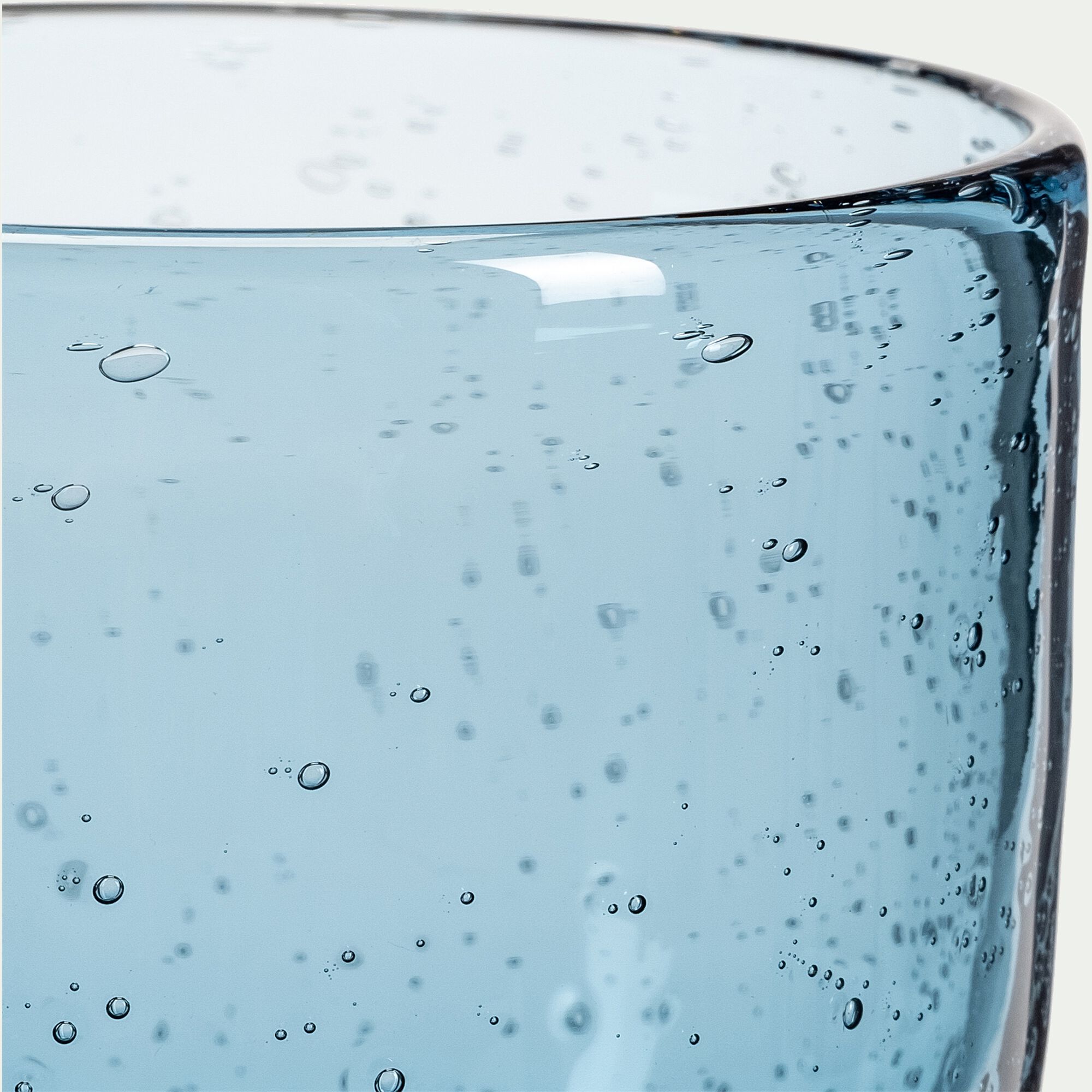 BULLA - Gobelet en verre bullé 35cl - bleu