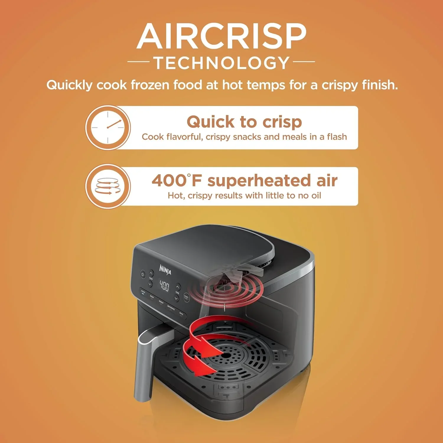 Ninja Air Fryer Pro XL 6-in-1 with 6.5 QT Capacity Max Crisp Air Fry Air Roast Bake