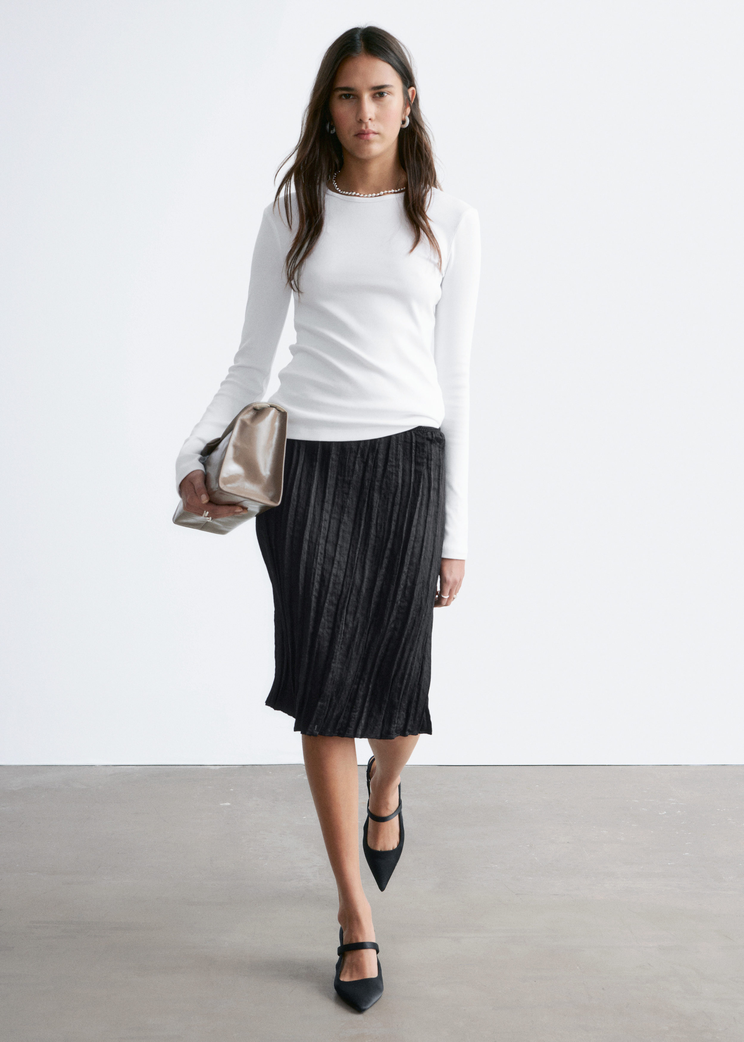 & Other Stories RIBBED LONG-SLEEVE TOP