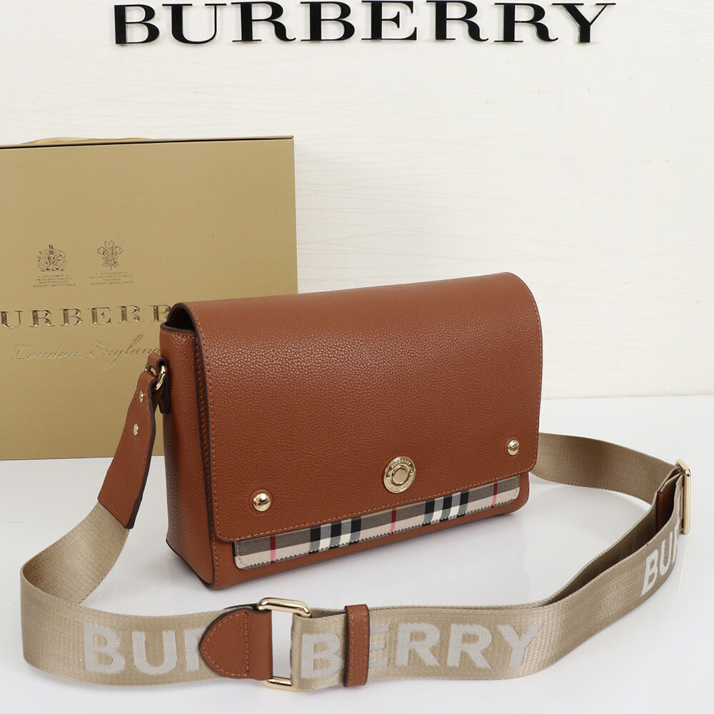 Burberry Vintage Check and Leather Note Crossbody Bag - Top Club