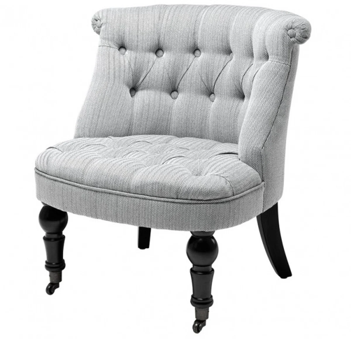 Luxury baroque salon chair Paris with herringbone pattern white/black from the luxury collection of - Hotel Cafe Restaurant Furniture Furnishings