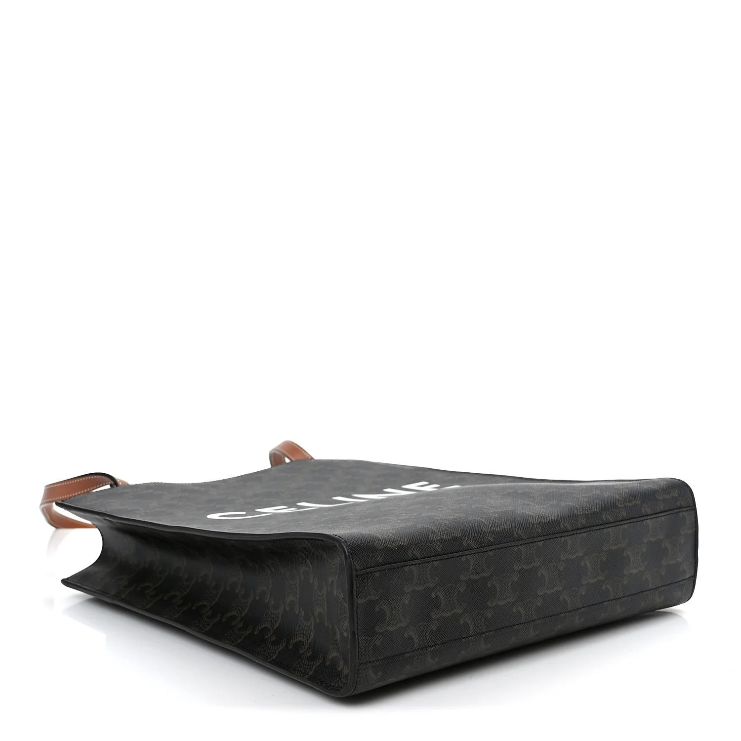 Triomphe Canvas Calfskin Small Vertical Cabas Tan - Top Club