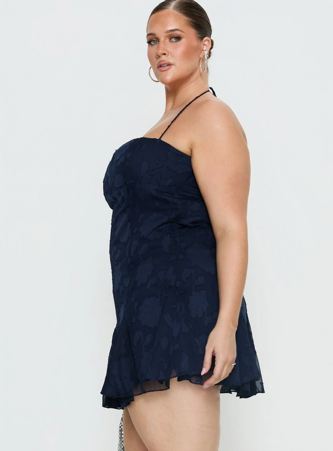 Delamere Mini Dress Navy Burnout Curve