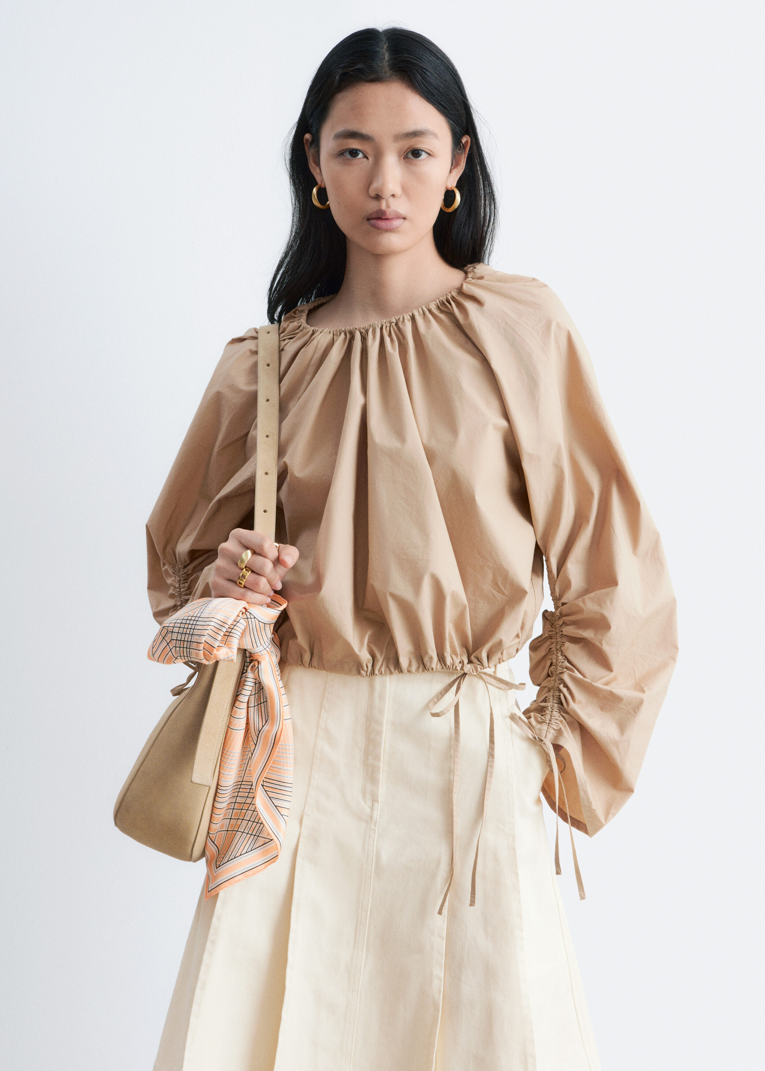 & Other Stories SCULPTURAL DRAWSTRING BLOUSE