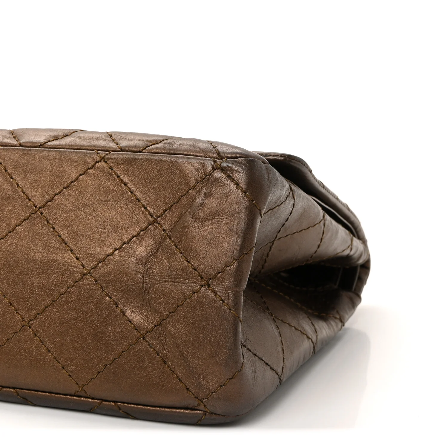 Metallic Aged Calfskin Quilted 2.55 Reissue 227 Flap Bronze - Top Club