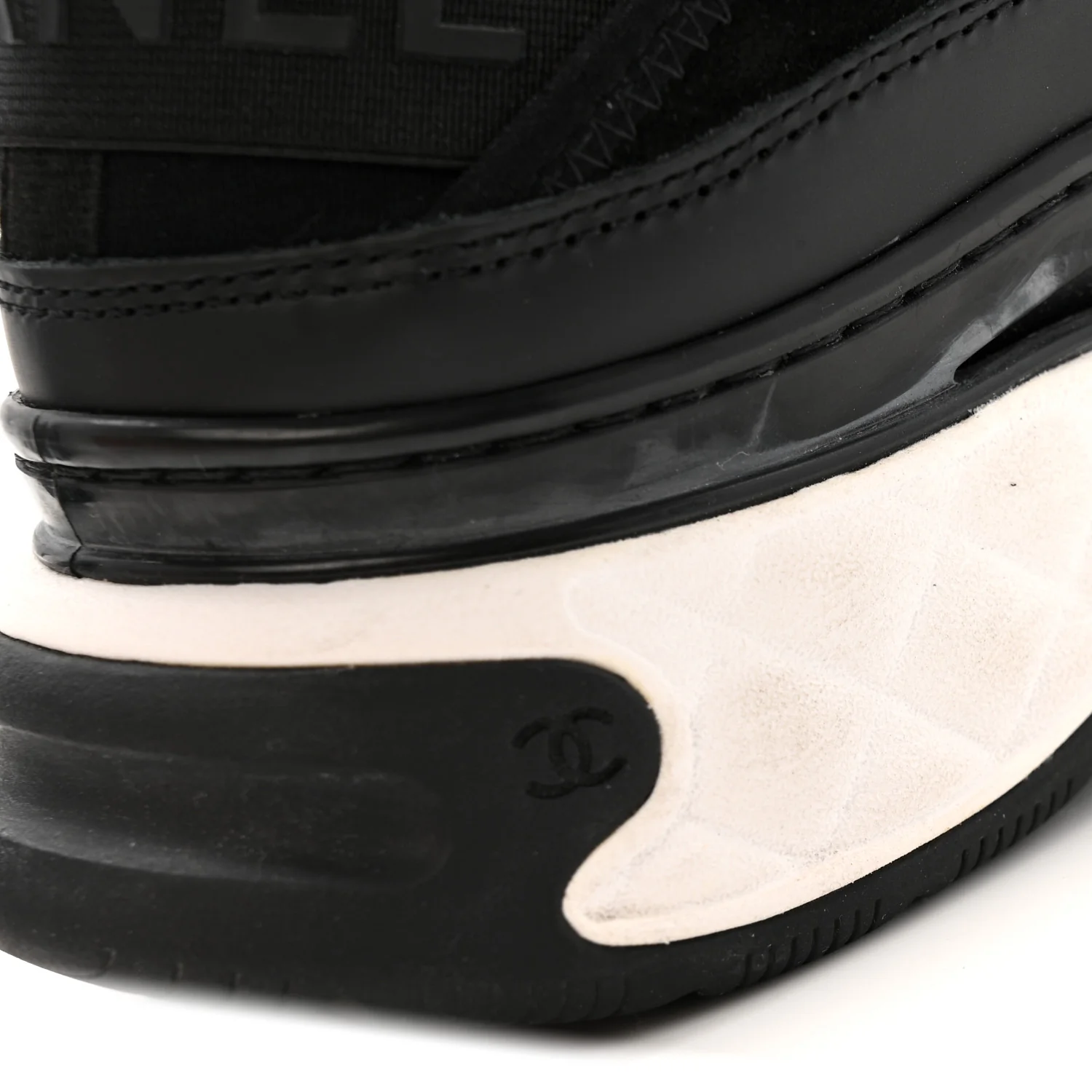 Velvet Calfskin Mixed Fibers CC Sneakers 38 Black - Top Club