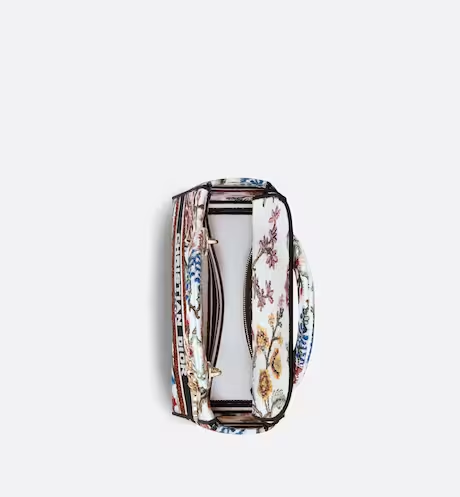 MEDIUM LADY D-LITE BAG White Multicolor D Petites Fleurs Embroidery