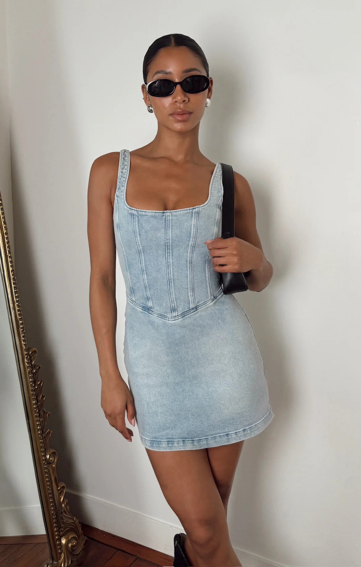Corset Mini Dress ~ Misty Morning