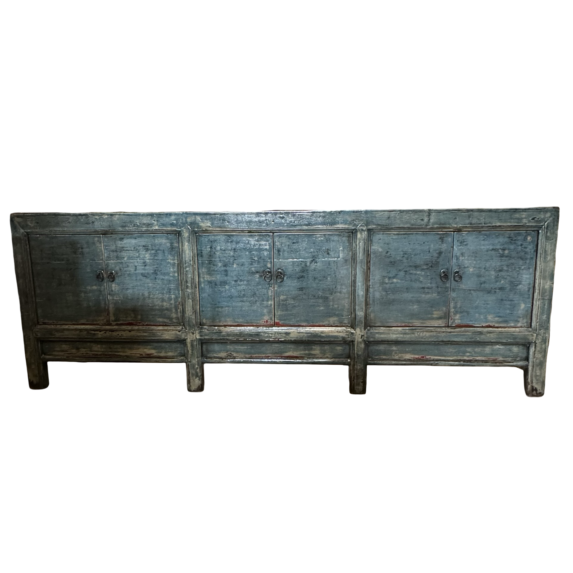 Dressoir 6 deurs blauw glans uniek lak