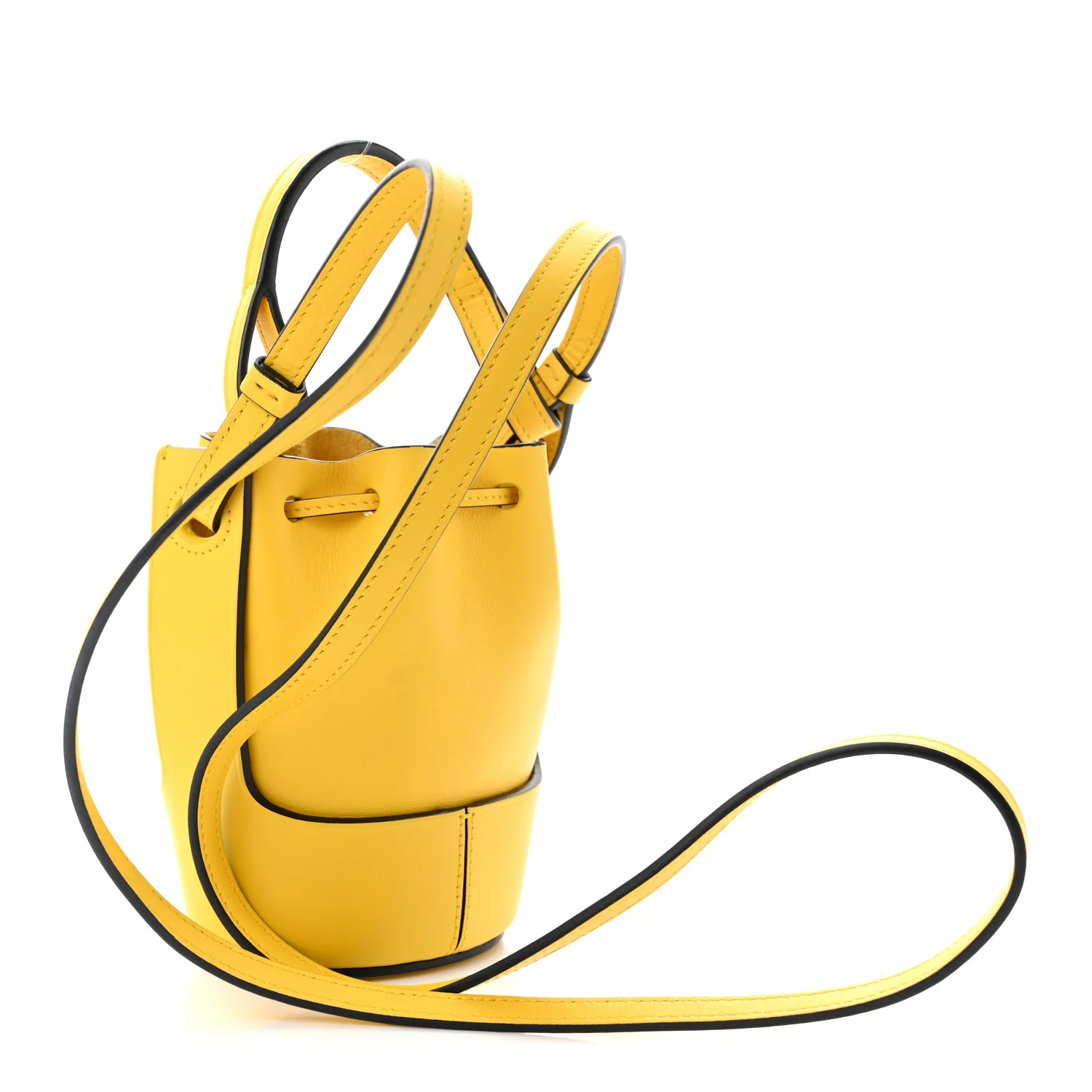 Calfskin Mini Balloon Bucket Bag Yellow - Top Club