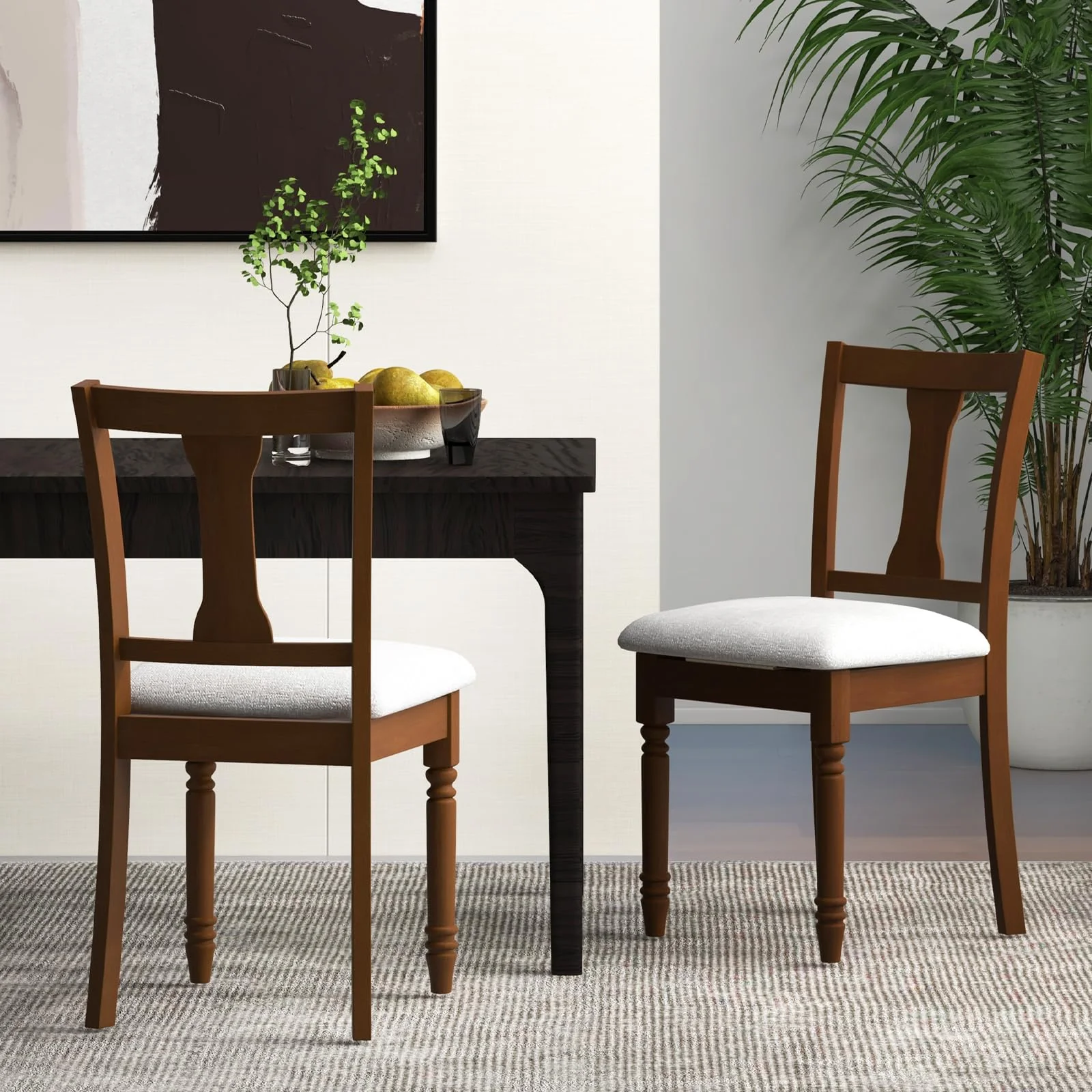 BEFOUNDLOVELY Wood Dining Chairs Set of 2/4 with Flip-up Storage Seat