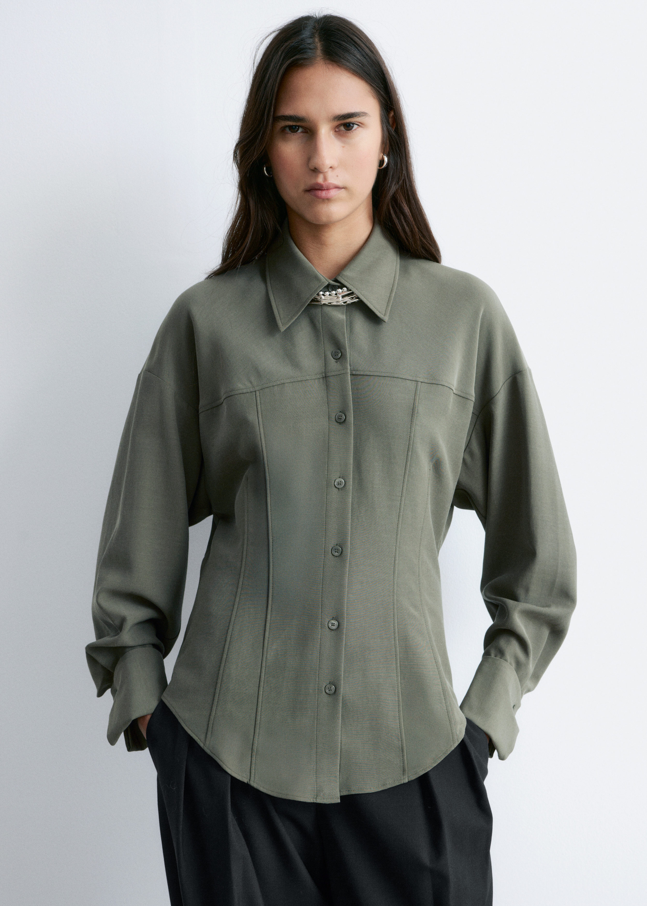 & Other Stories BALLOON-SLEEVED TAPERED SHIRT