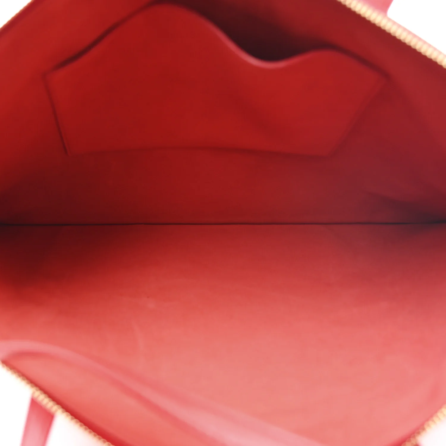 Glossy Calfskin Flat Luggage Shoulder Bag Ultra Red - Top Club