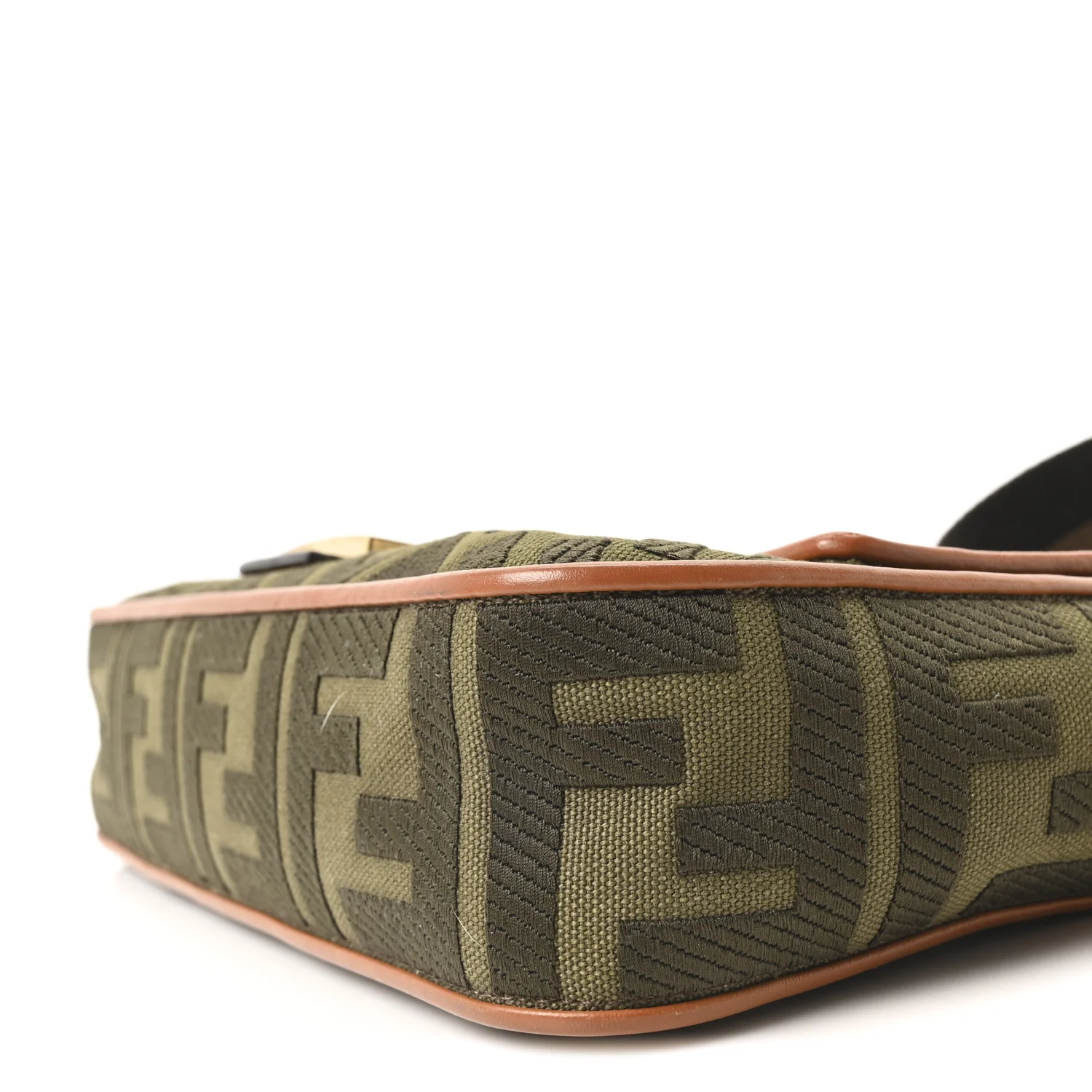 Canvas Vitello King FF Embroidered Baguette Amazzonia Cuoio - Top Club