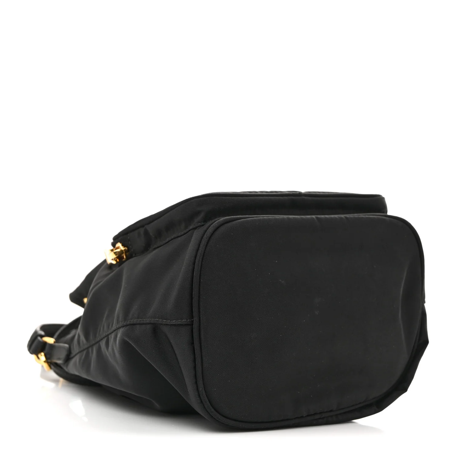 Saffiano Tessuto Nylon Mini Bucket Crossbody Bag Black - Top Club