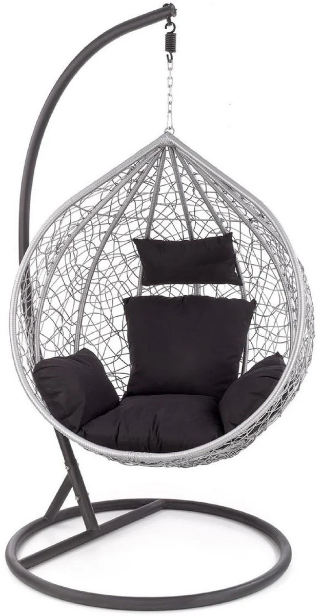 Garden rocking chair gray / black H. 195 cm