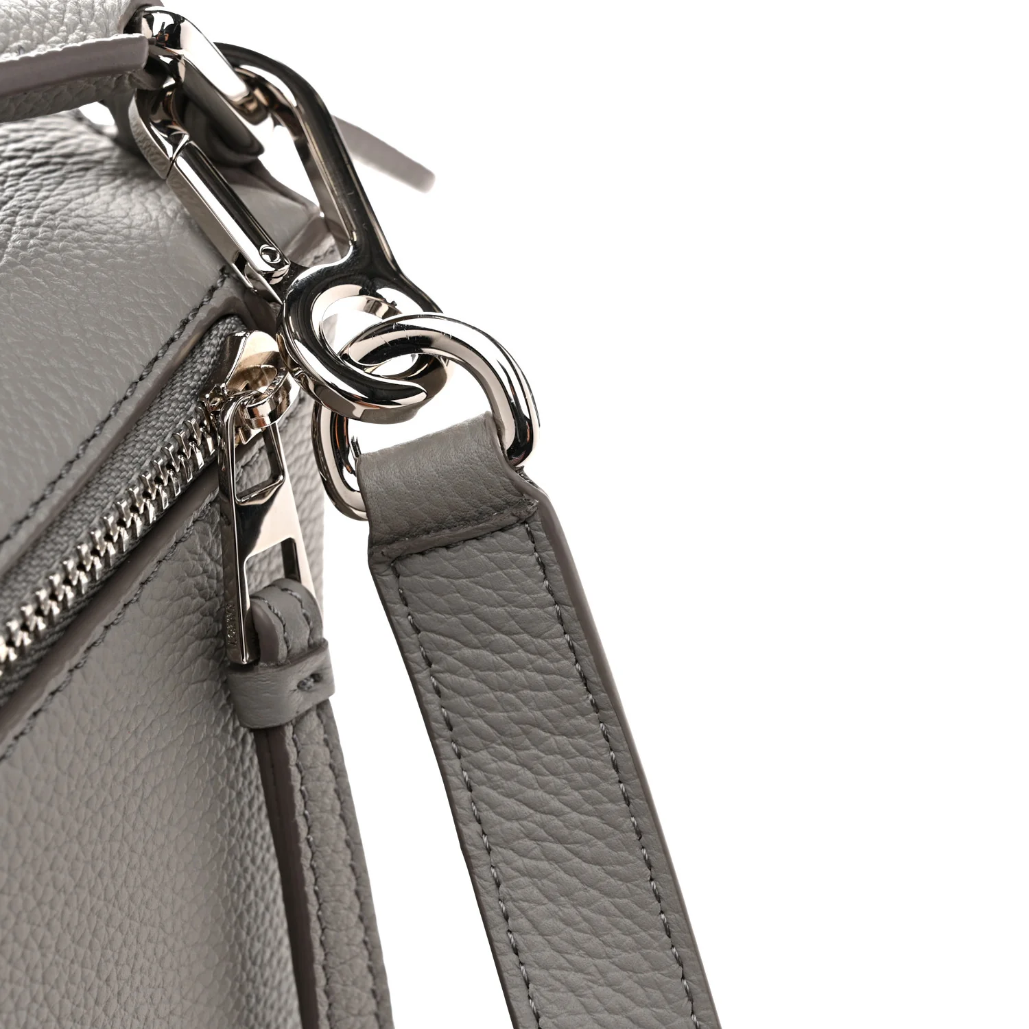 Soft Grained Calfskin Small Puzzle Edge Bag Pearl Grey - Top Club