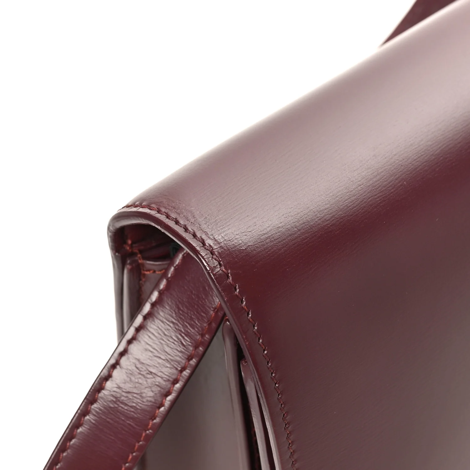 Box Calfskin Medium Classic Box Flap Bag Burgundy - Top Club