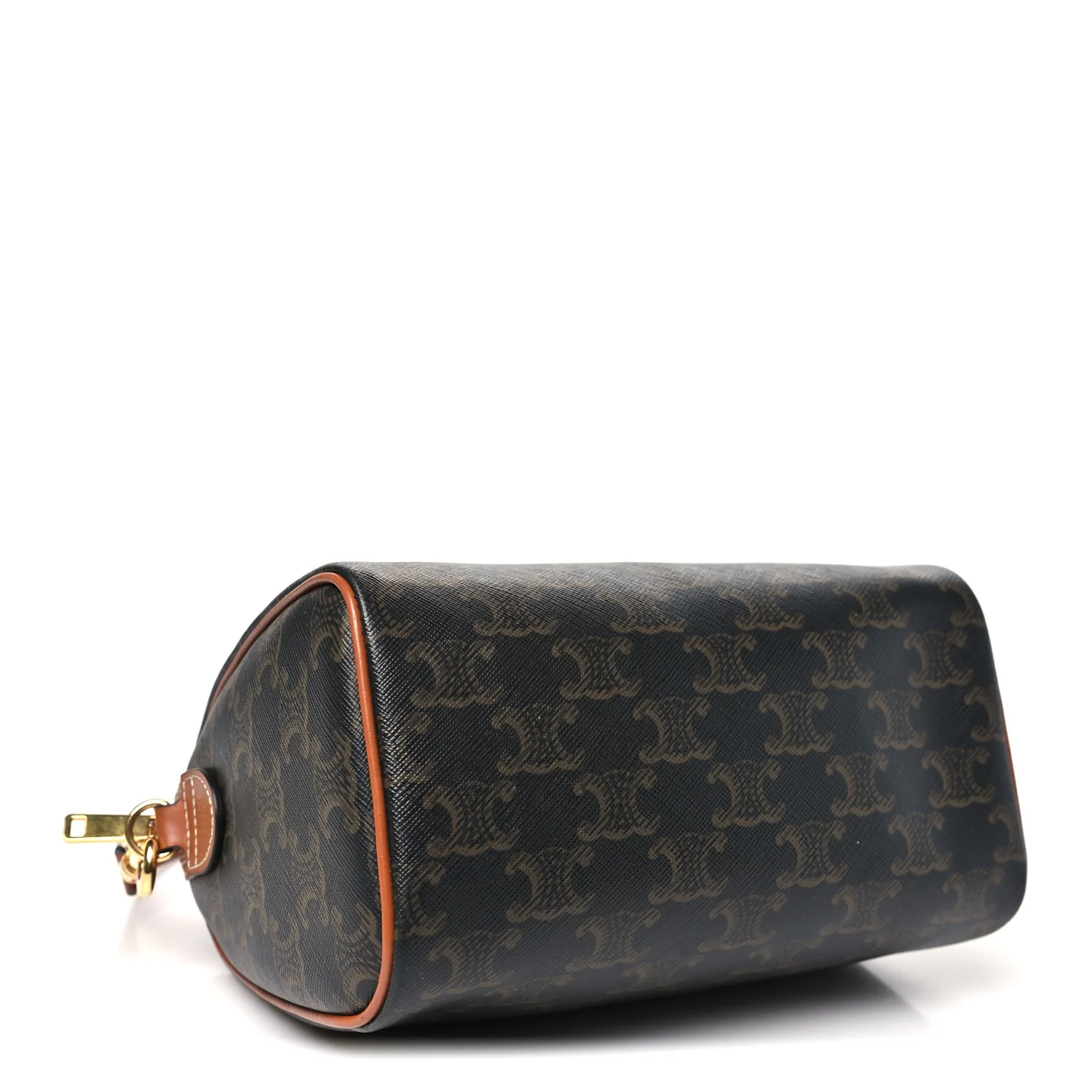Triomphe Canvas Calfskin Small Boston Bag Tan - Top Club