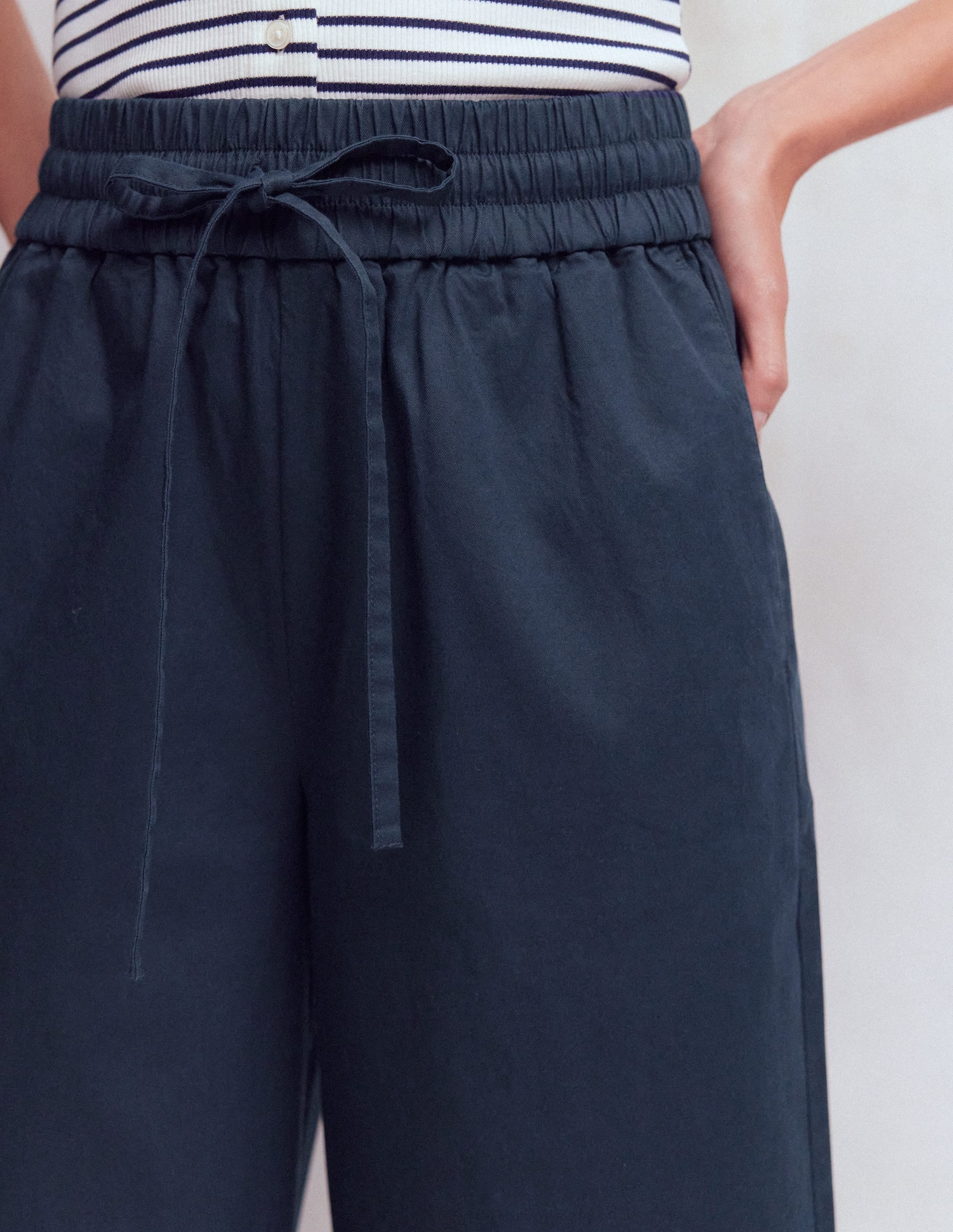 Greenwich Hose mit Bindegürtel-Marineblau