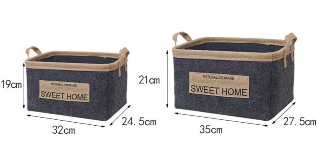 Custom Felt Storage Basket with Small Barrel Toy Firewood Bag Sundries Cooler Handmade Felt for Comfortable Home Organization