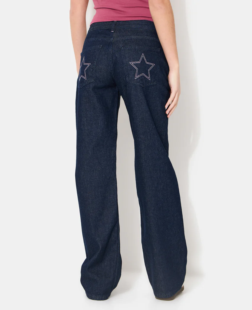 Pimkie Jean straight avec étoiles brodées