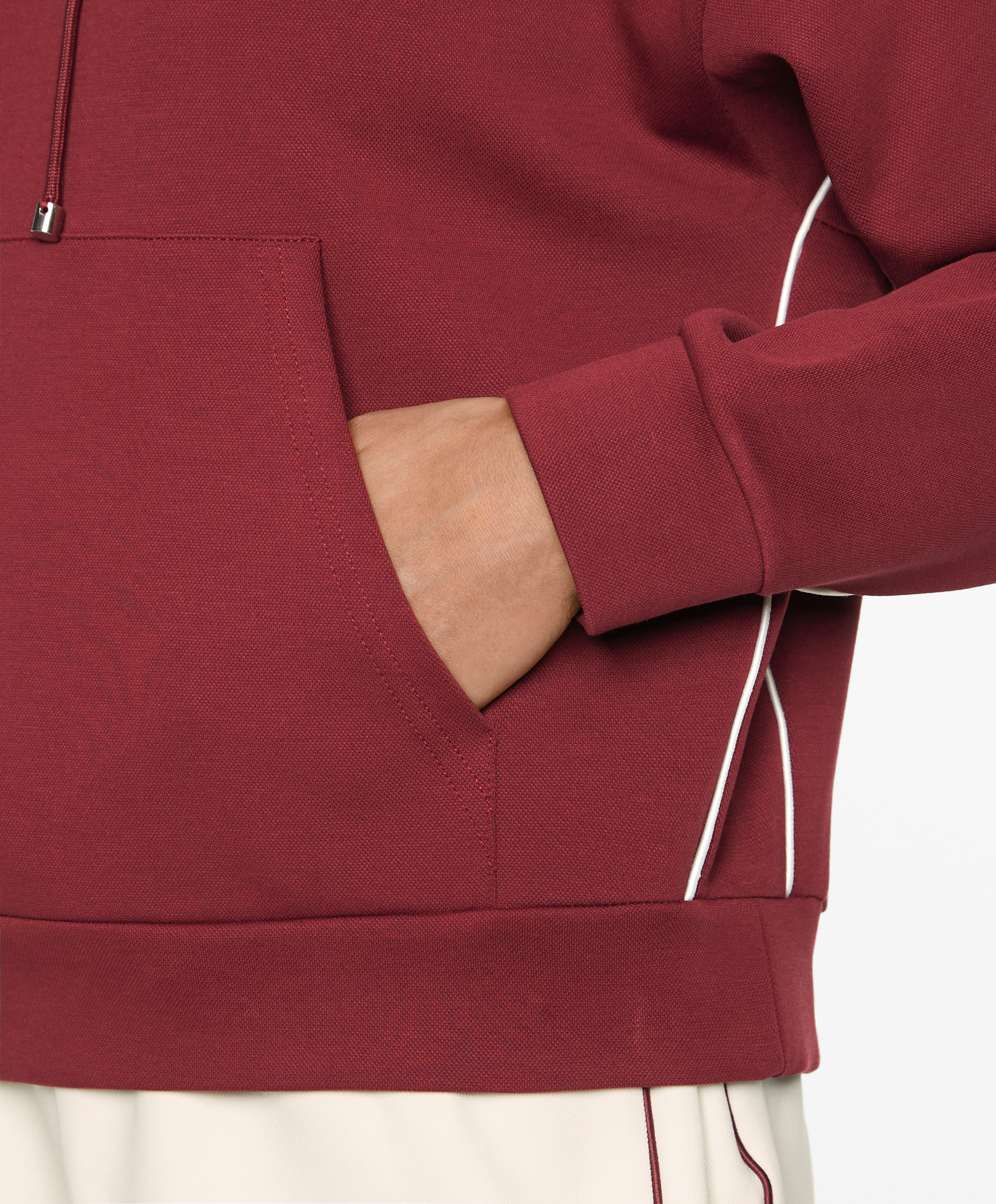 OYSHO Cotton blend hoodie with piping